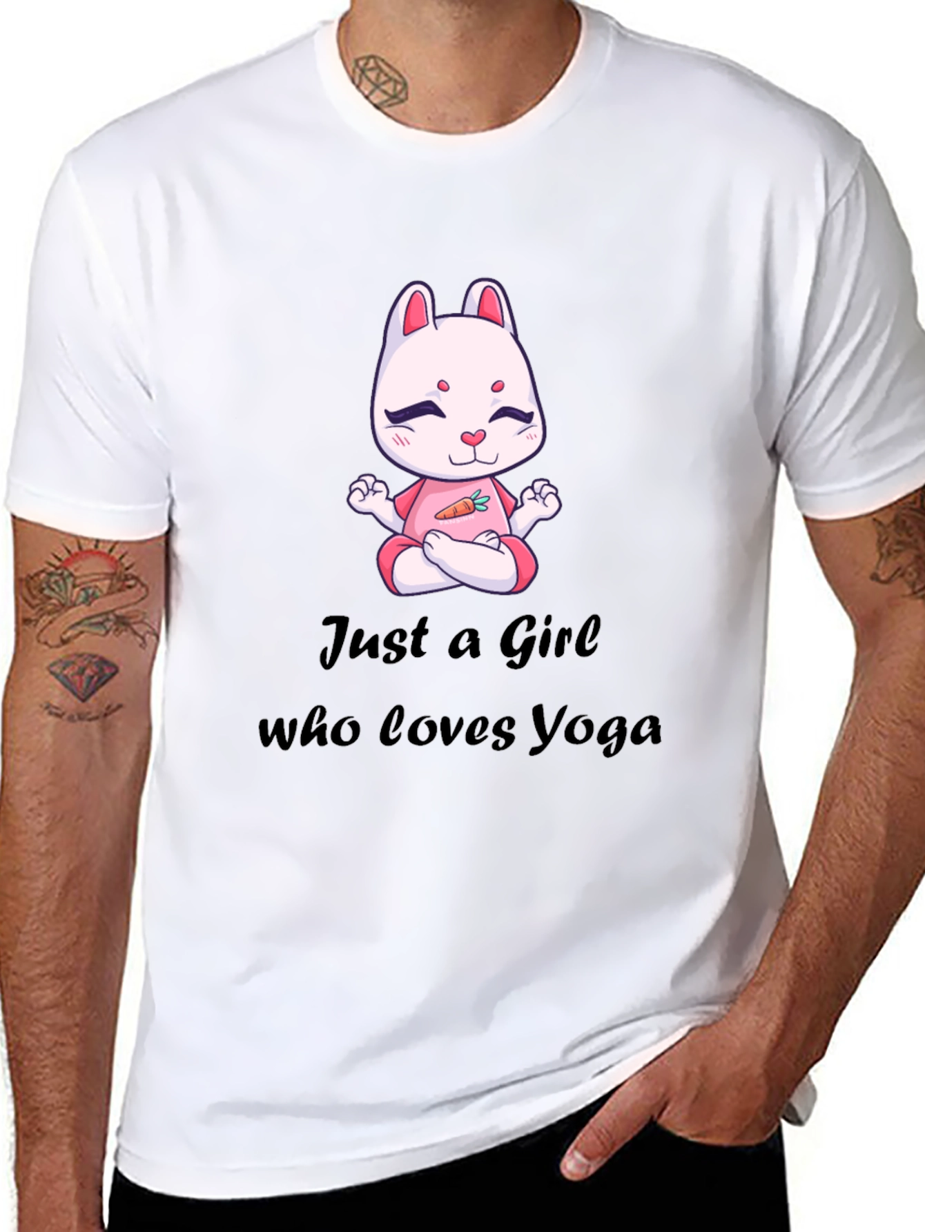 Yoga Loving Girls Tee - Rabbit Meditation Design