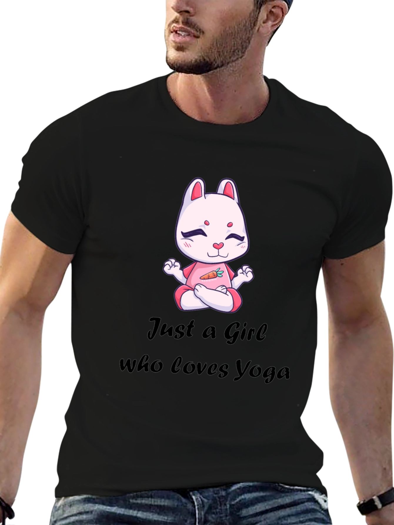 Yoga Loving Girls Tee - Rabbit Meditation Design