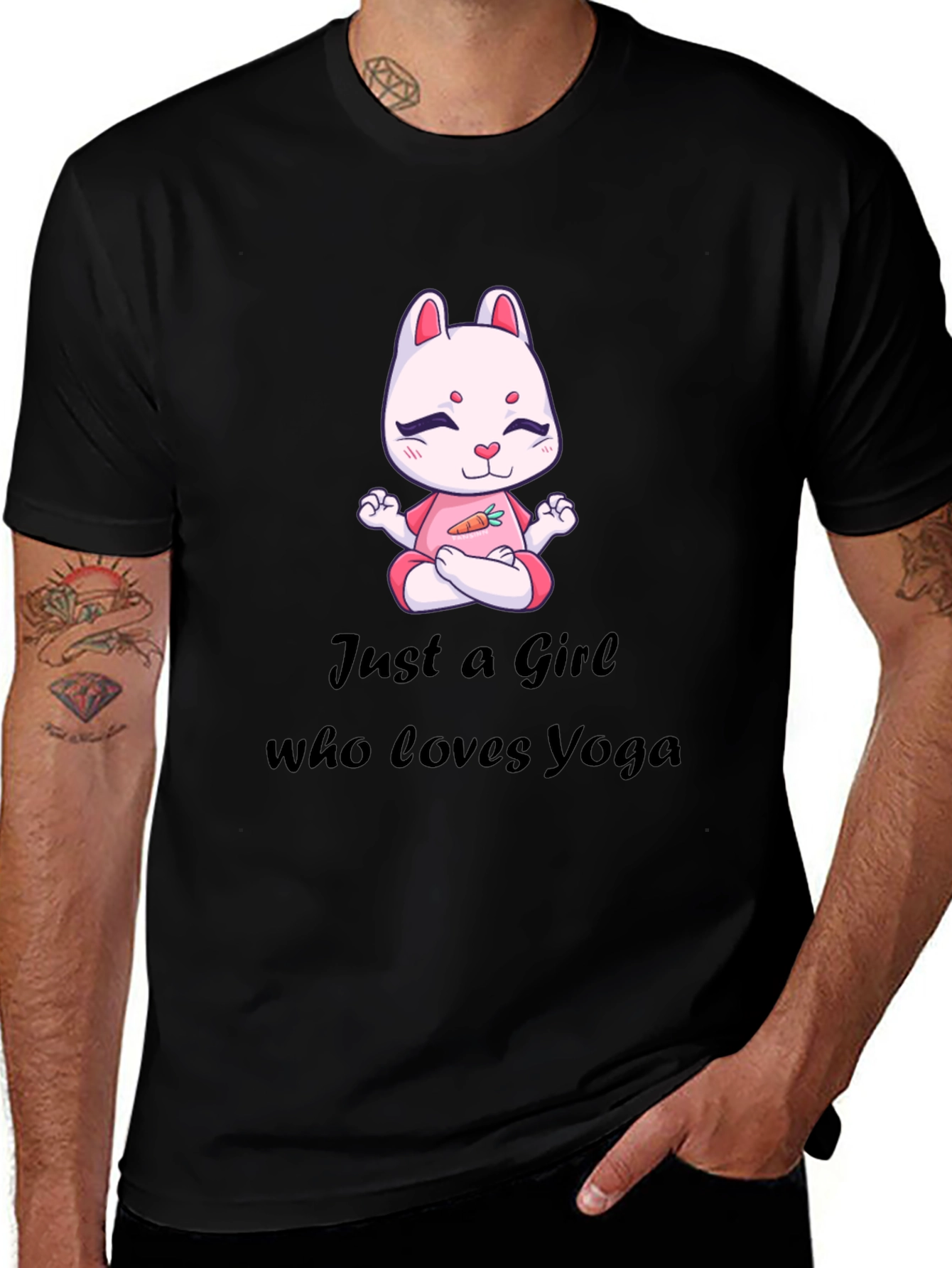 Yoga Loving Girls Tee - Rabbit Meditation Design