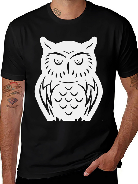 Owl Graphic T-Shirt - Black Cotton Tee