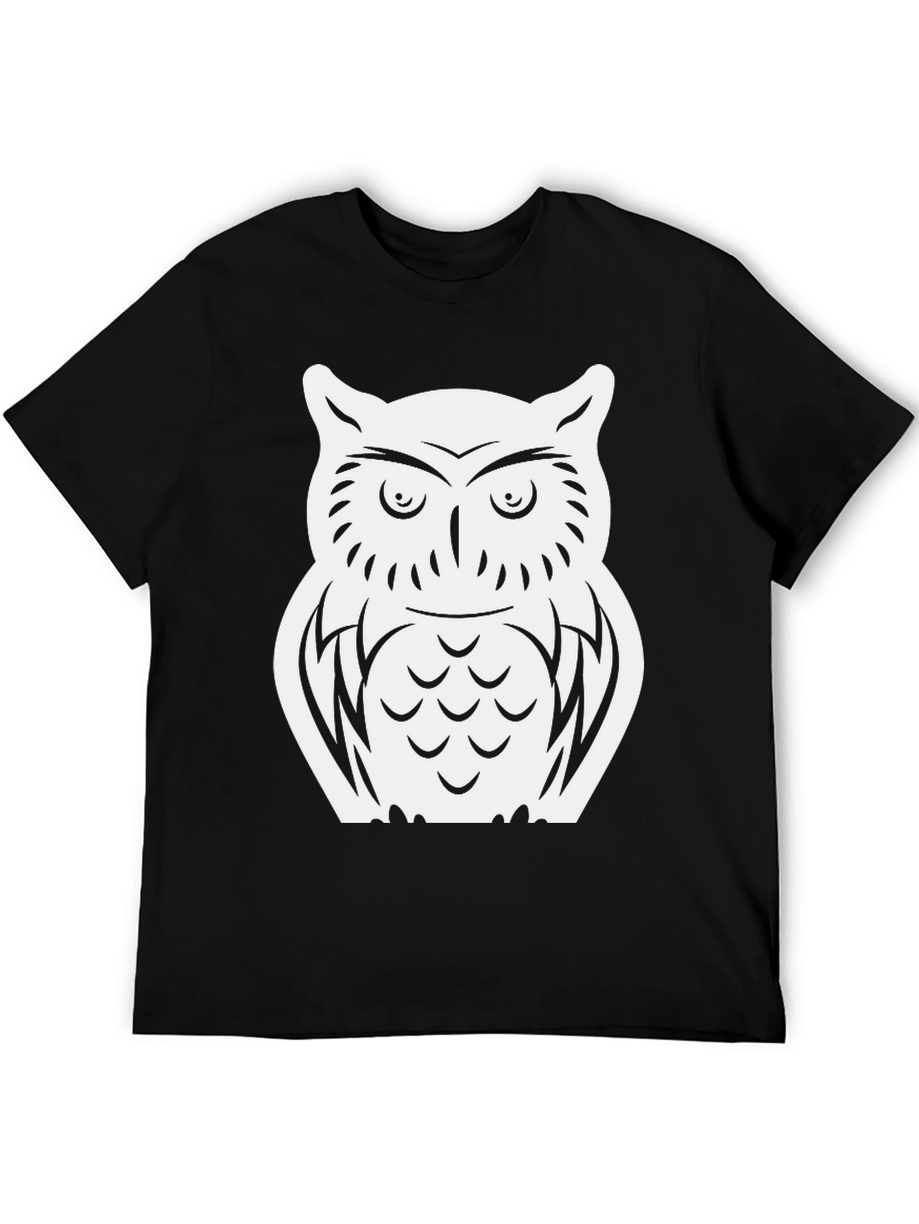 Owl Graphic T-Shirt - Black Cotton Tee