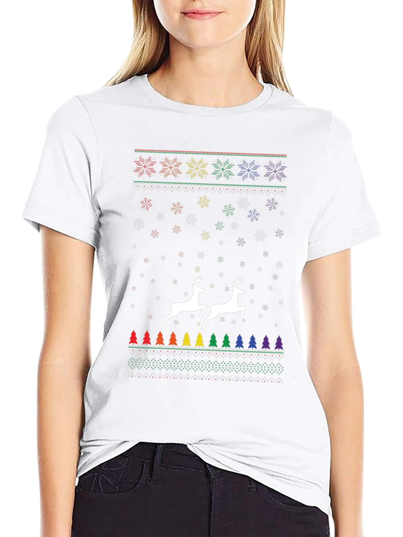 Pride Christmas Reindeer Ugly Sweater T-Shirt