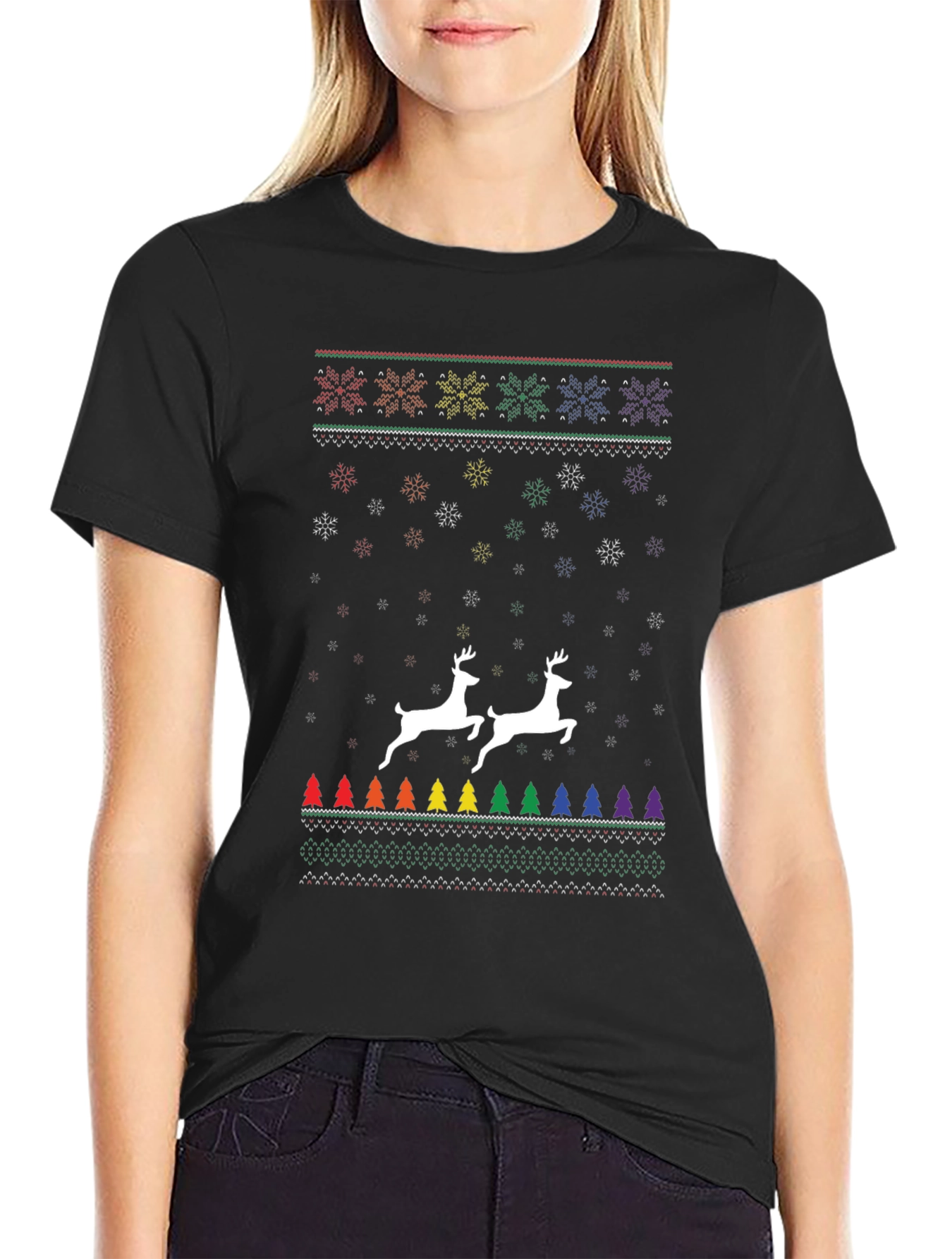 Pride Christmas Reindeer Ugly Sweater T-Shirt