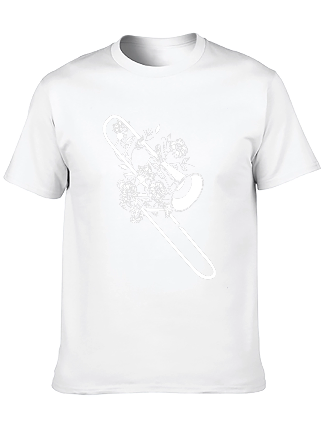 Floral Trombone Graphic Tee - Black Casual Shirt
