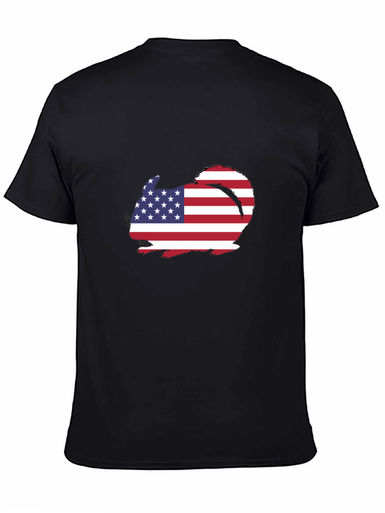 American Flag Chinchilla Black T-Shirt