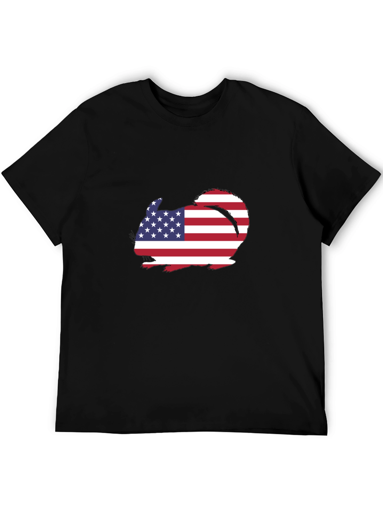 American Flag Chinchilla Black T-Shirt
