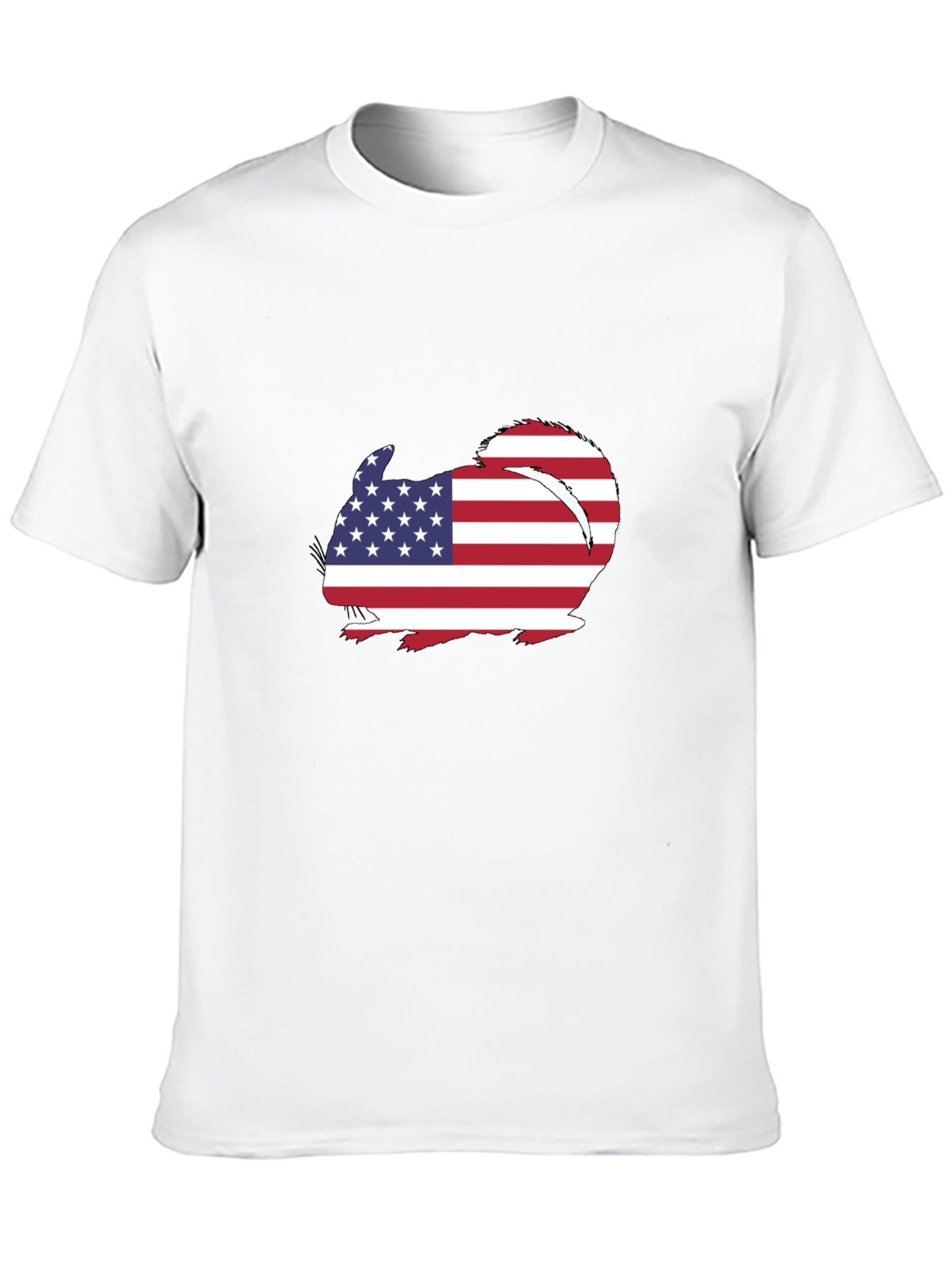 American Flag Chinchilla Black T-Shirt