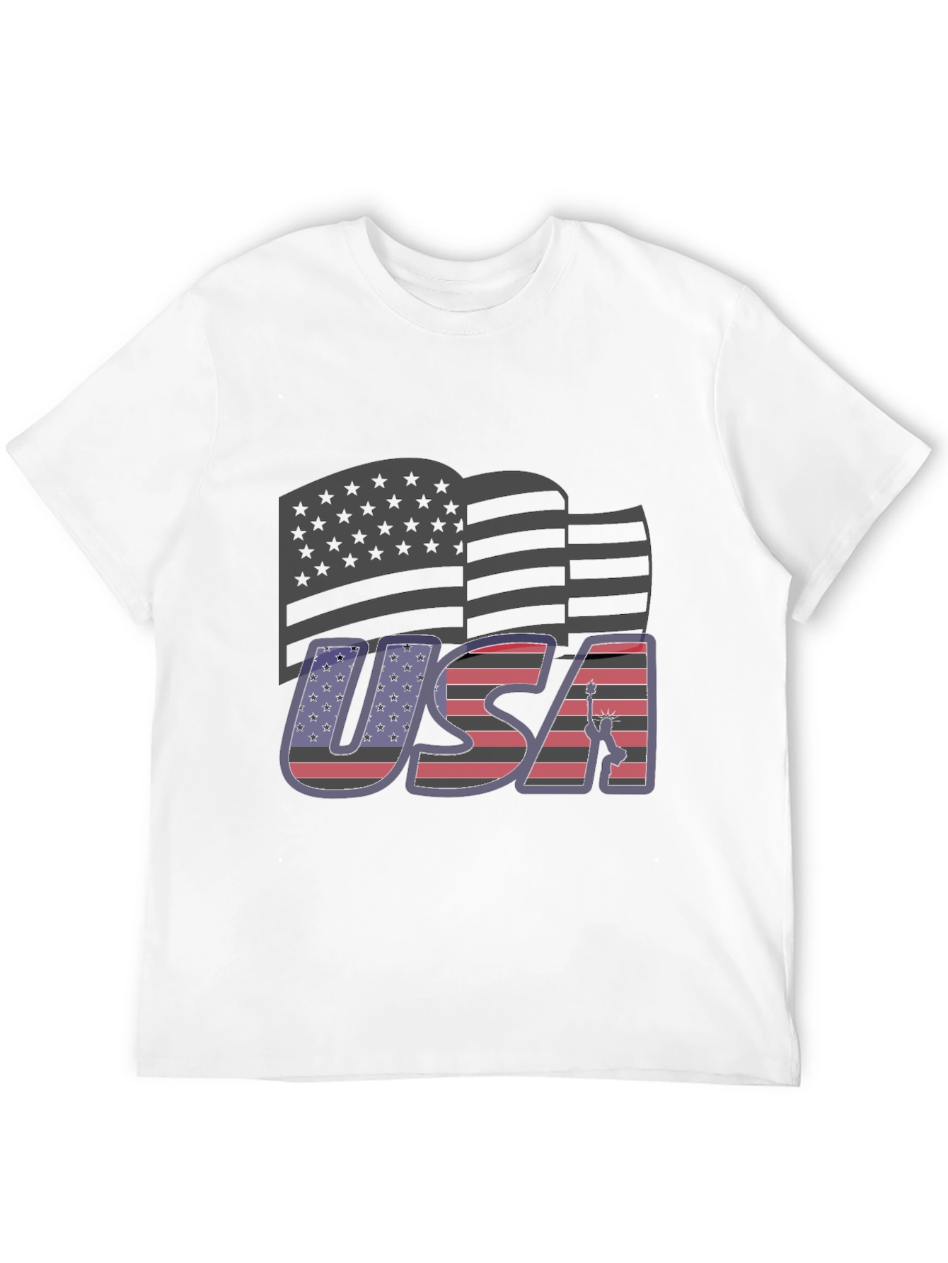 USA Flag Graphic Tee - Patriotic Black T-Shirt