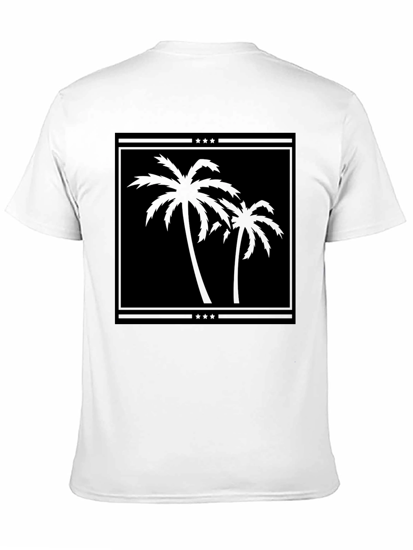 Palm Tree Graphic T-Shirt - Black Cotton Tee