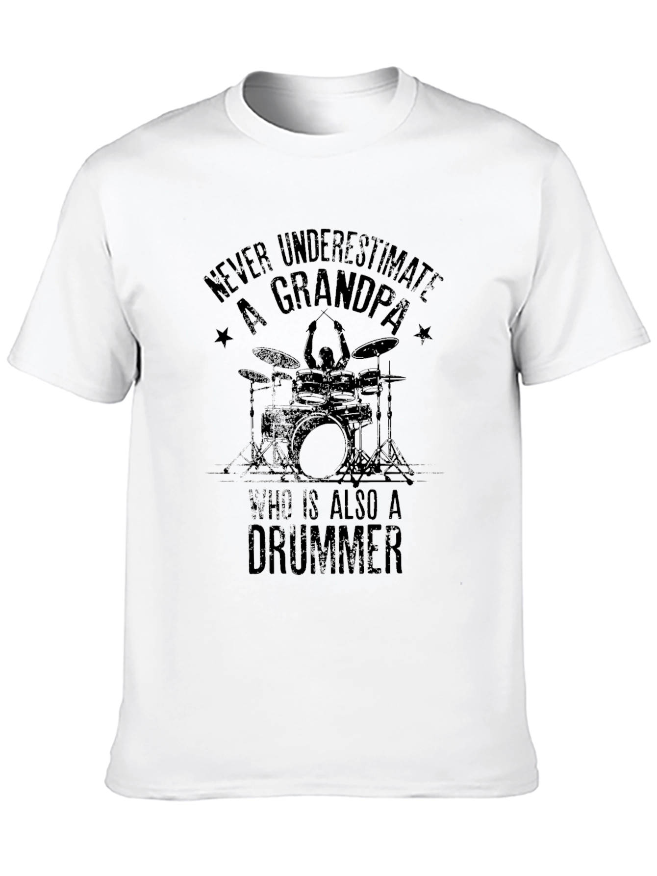 Grandpa Drummer T-Shirt - Black Cotton Tee