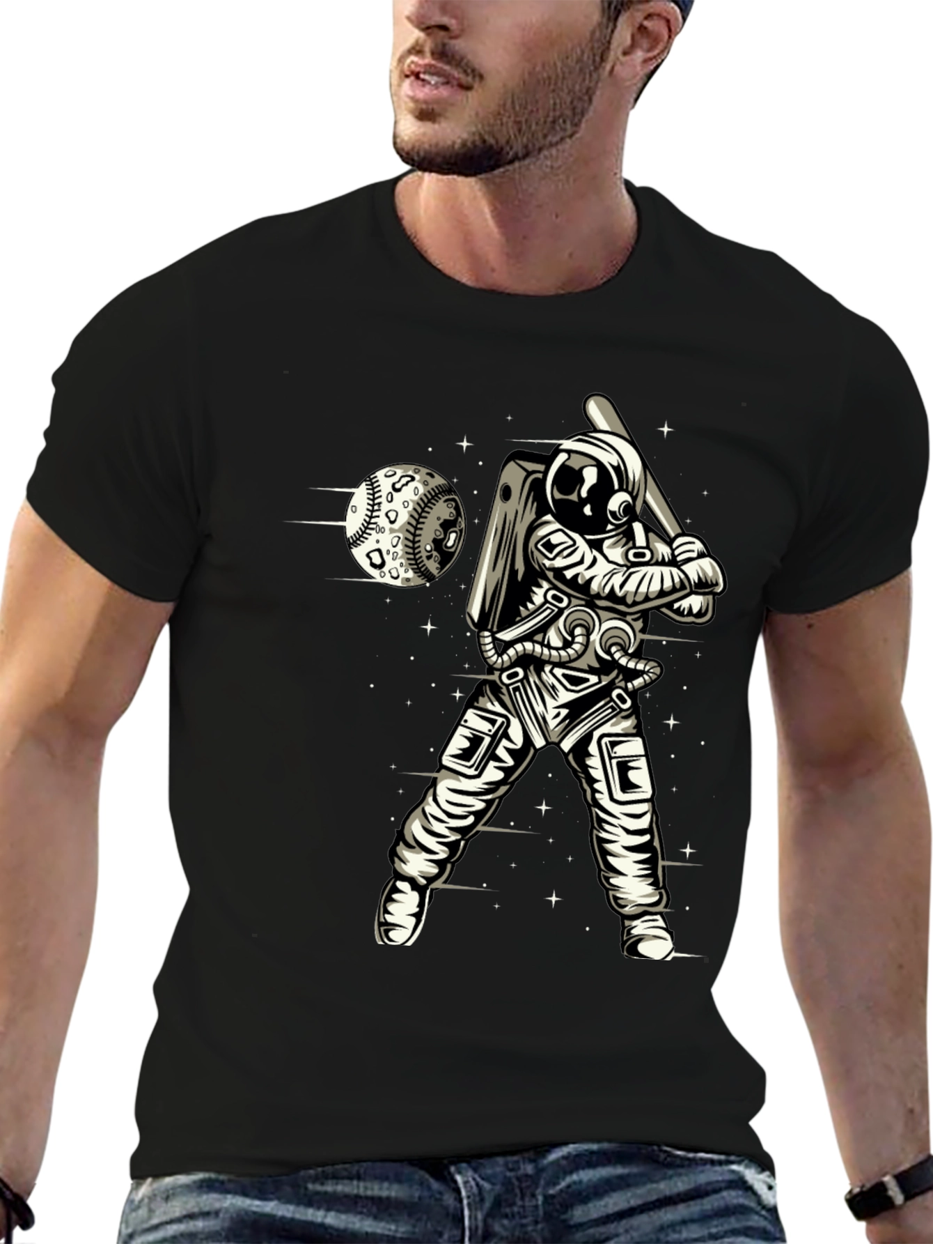 Astronaut Baseball Graphic T-Shirt