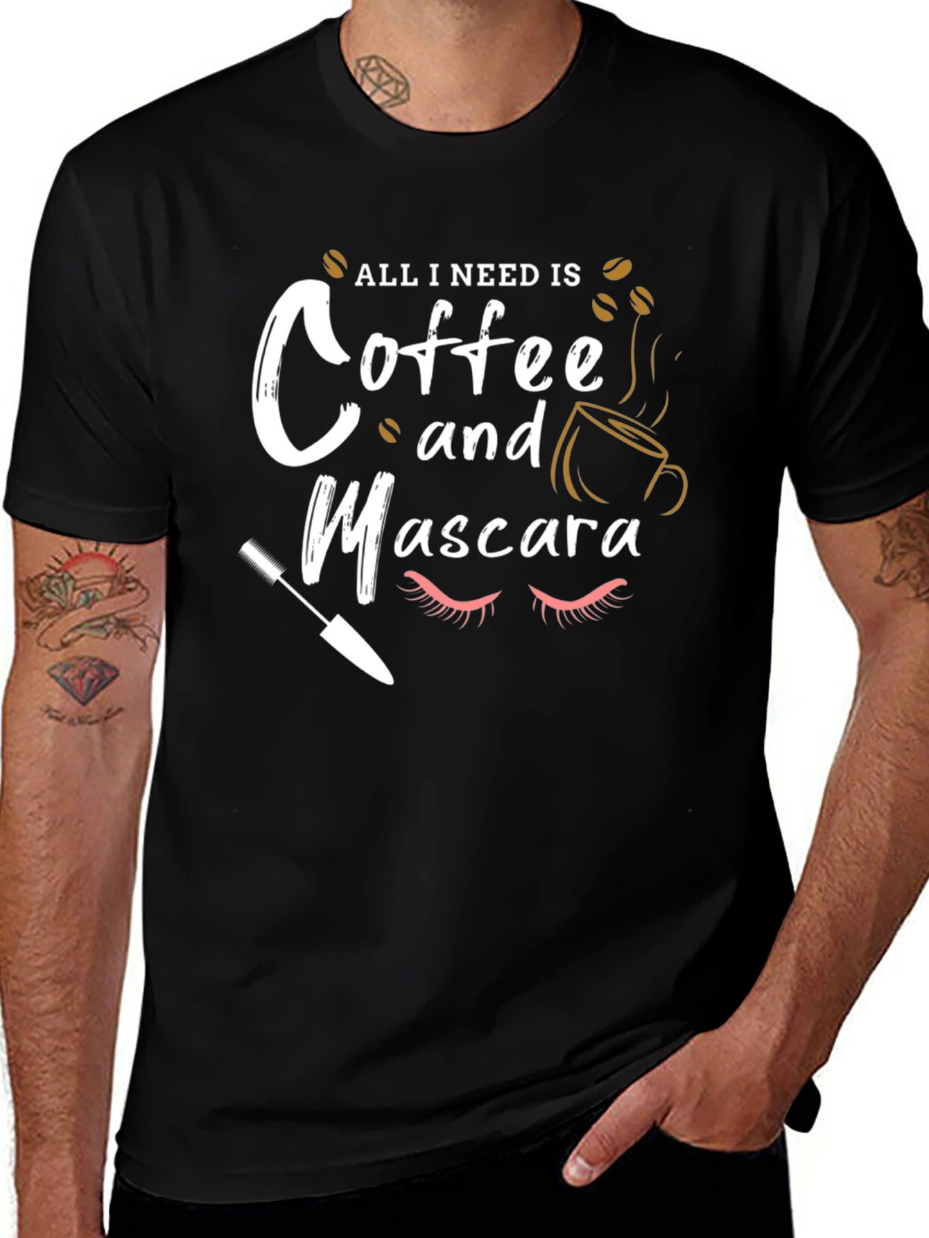 Coffee and Mascara Graphic T-Shirt