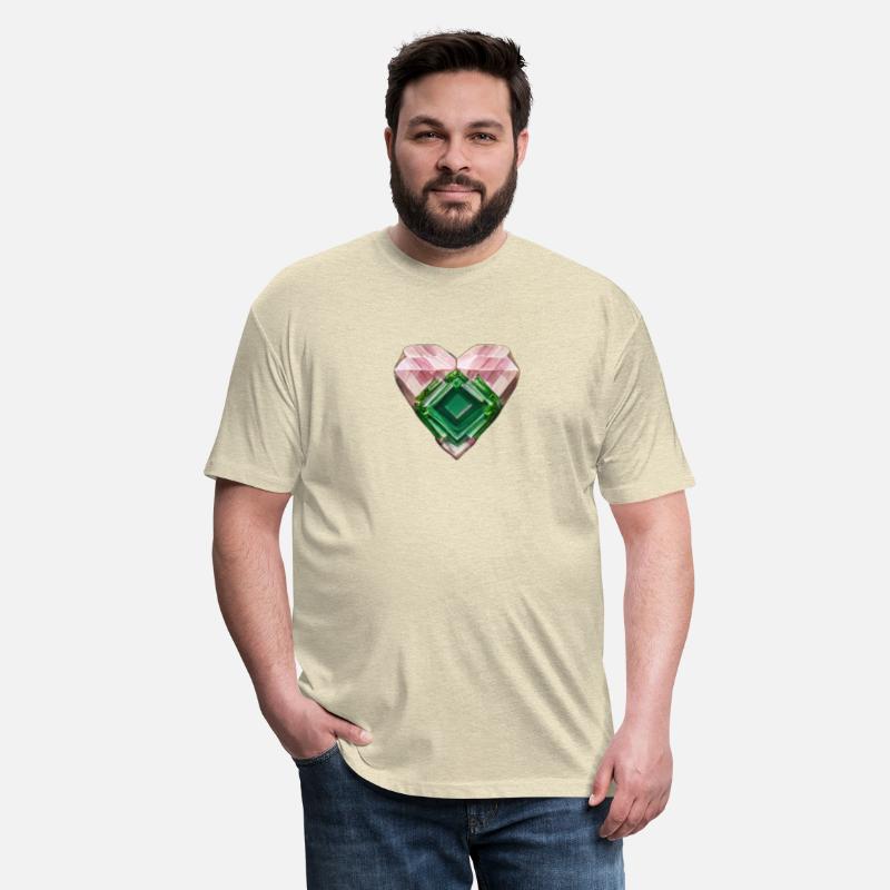 pink heart cut gems with green gems