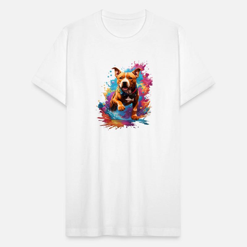 Pitbull Dog Fourth Wall Break, Multicolor Design