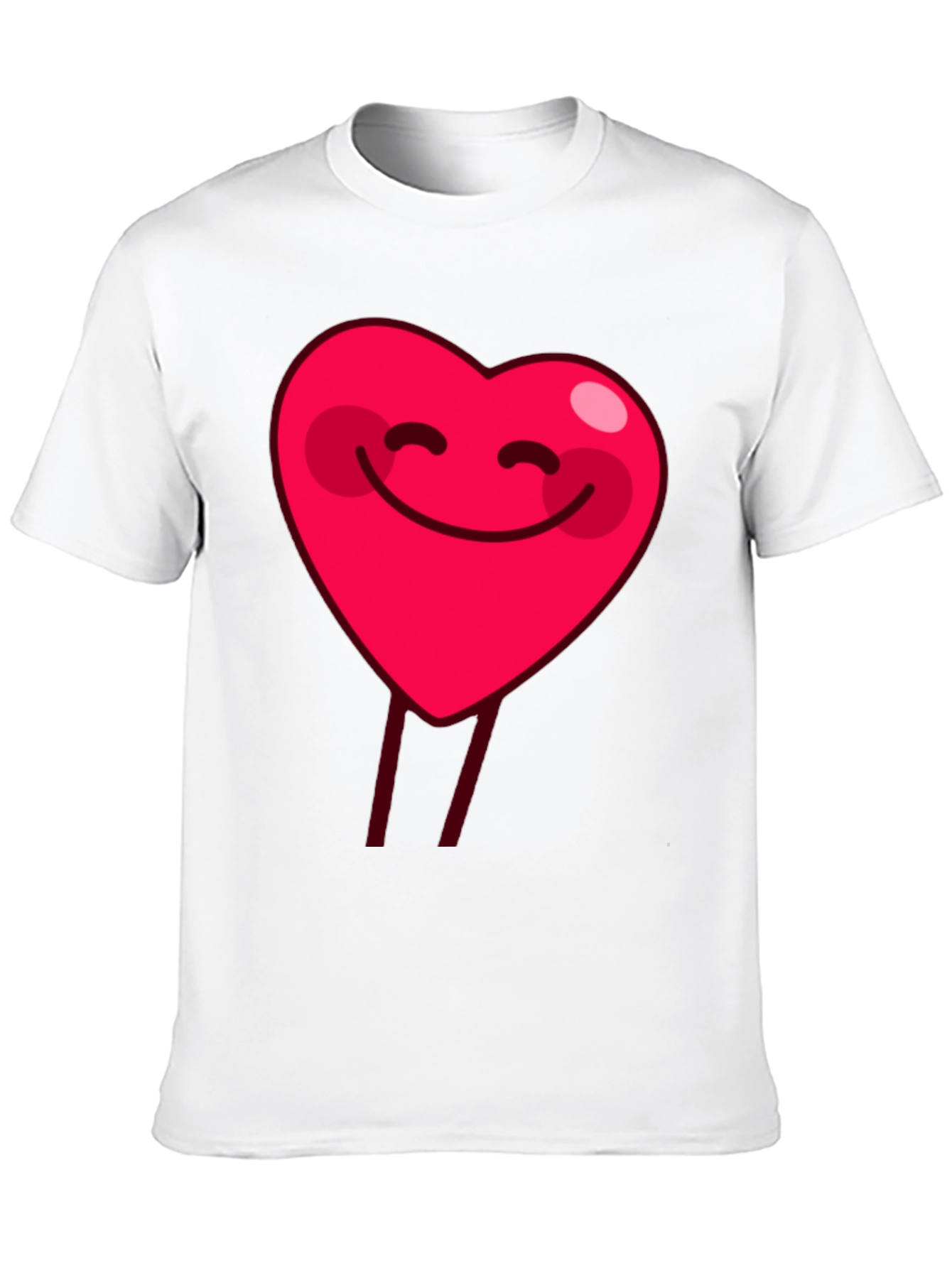 Smiling Heart Graphic Tee - Black Cotton Casual Shirt