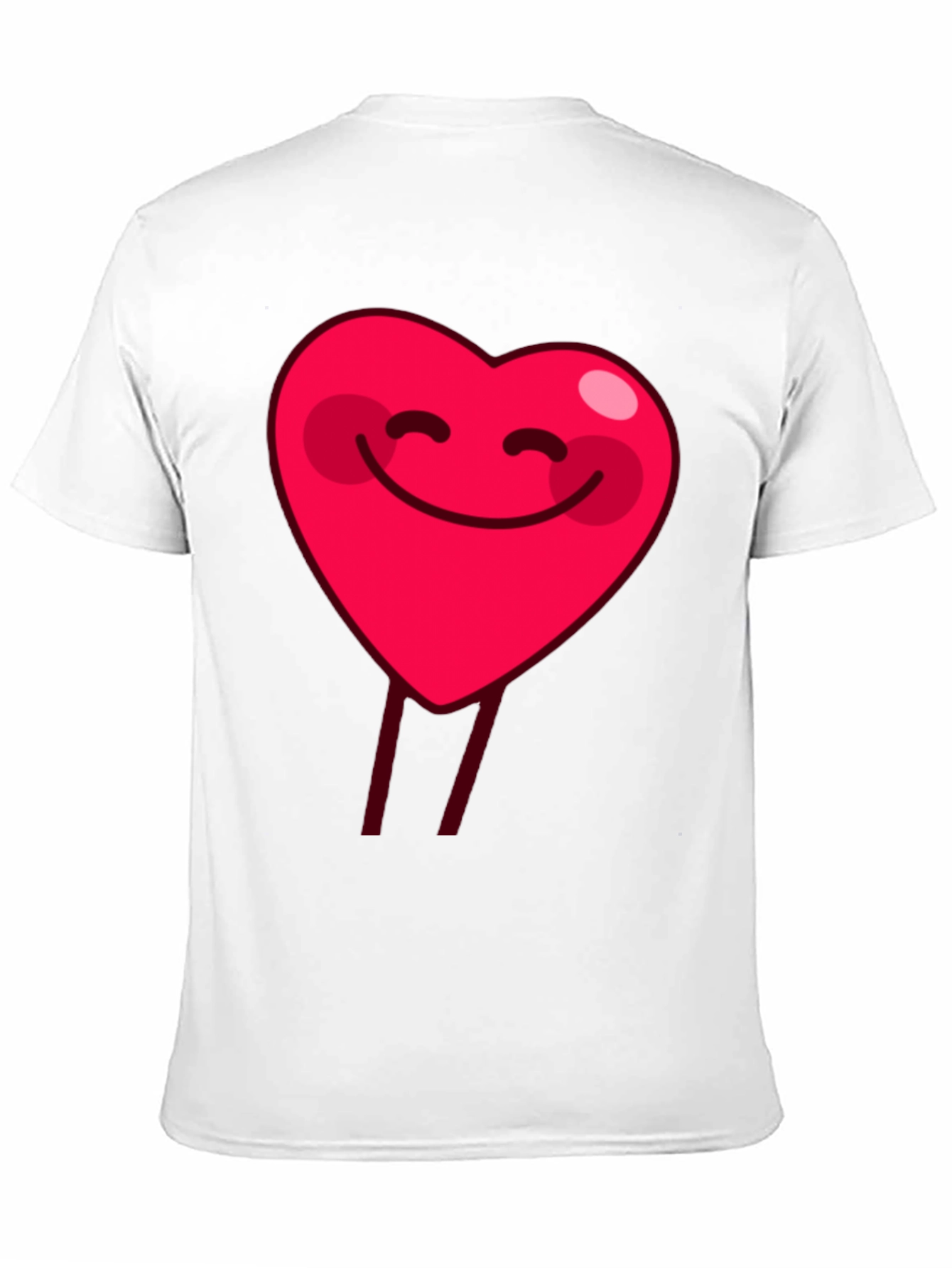 Smiling Heart Graphic Tee - Black Cotton Casual Shirt