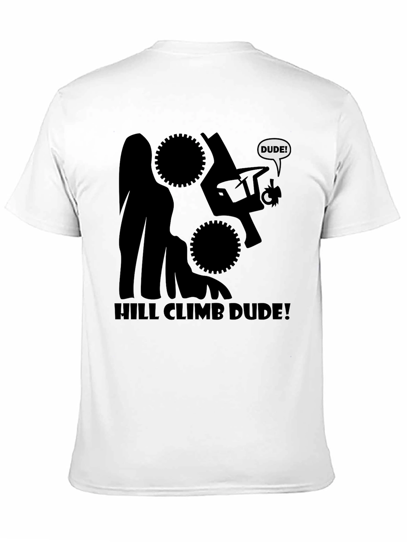 Hill Climb Dude Graphic Tee - Black Cotton T-Shirt