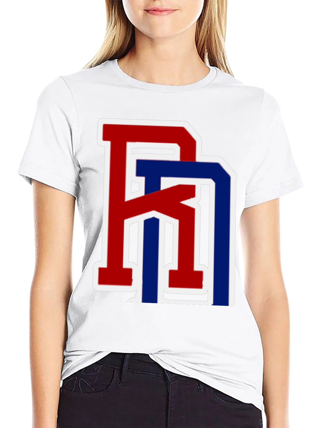 Stylish Two-Tone Initials Tee