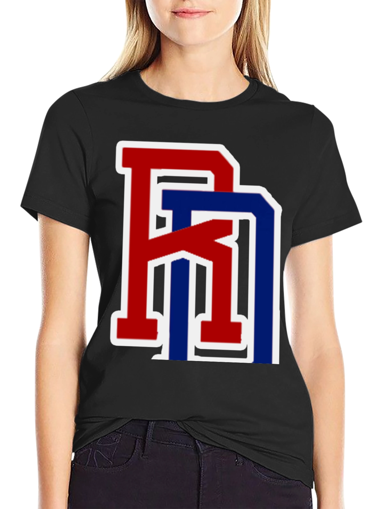 Stylish Two-Tone Initials Tee