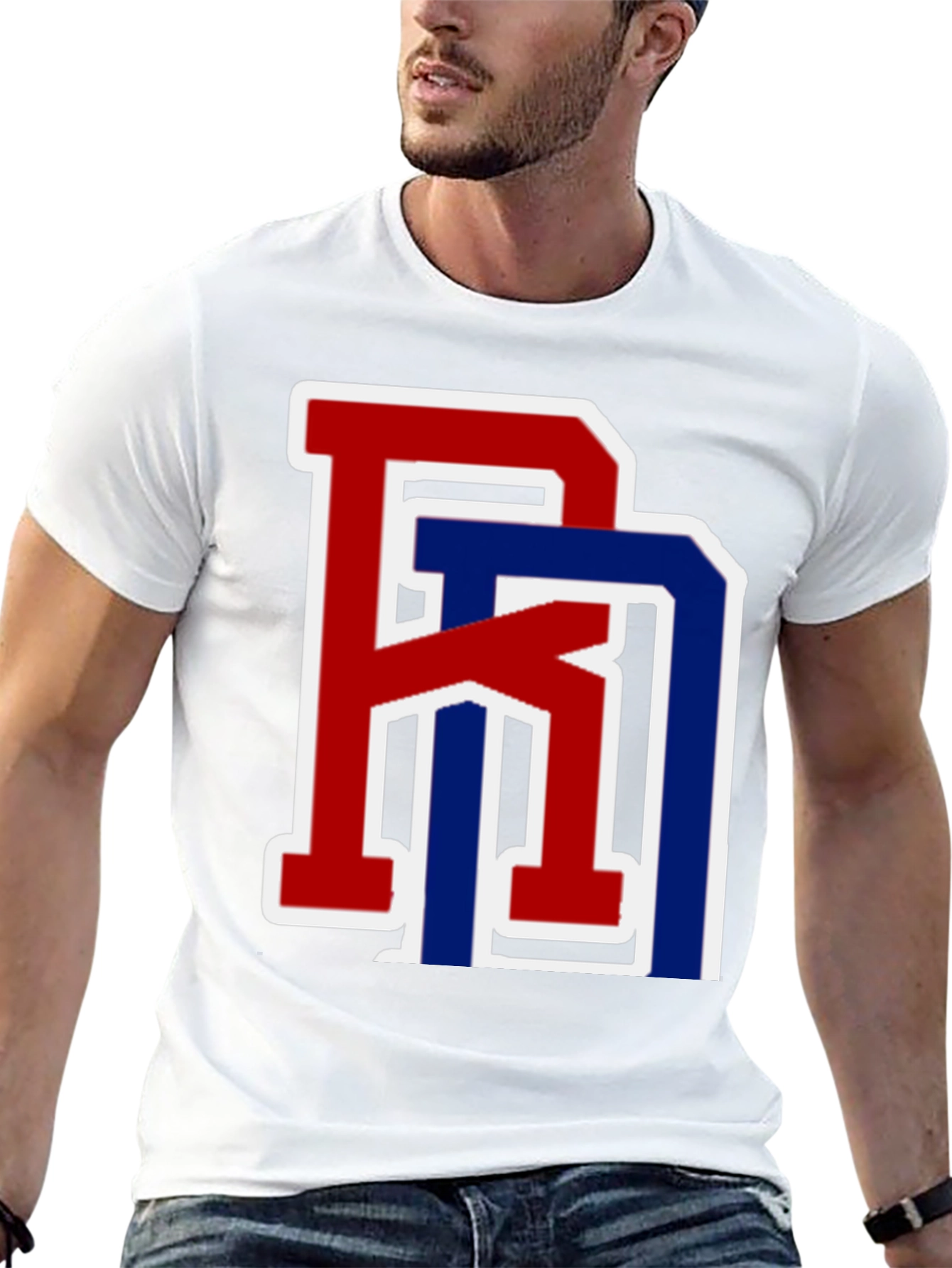 Stylish Two-Tone Initials Tee