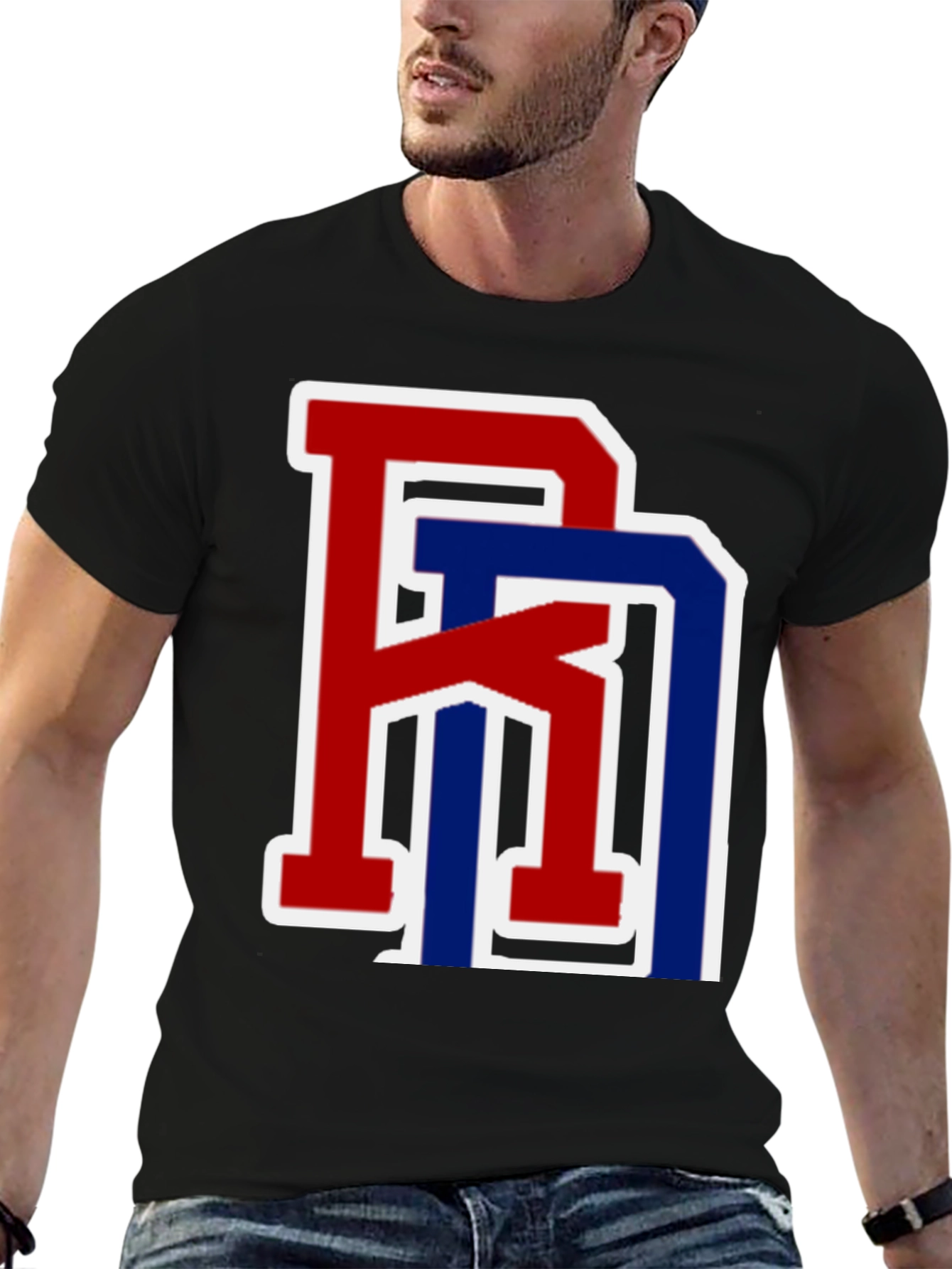 Stylish Two-Tone Initials Tee