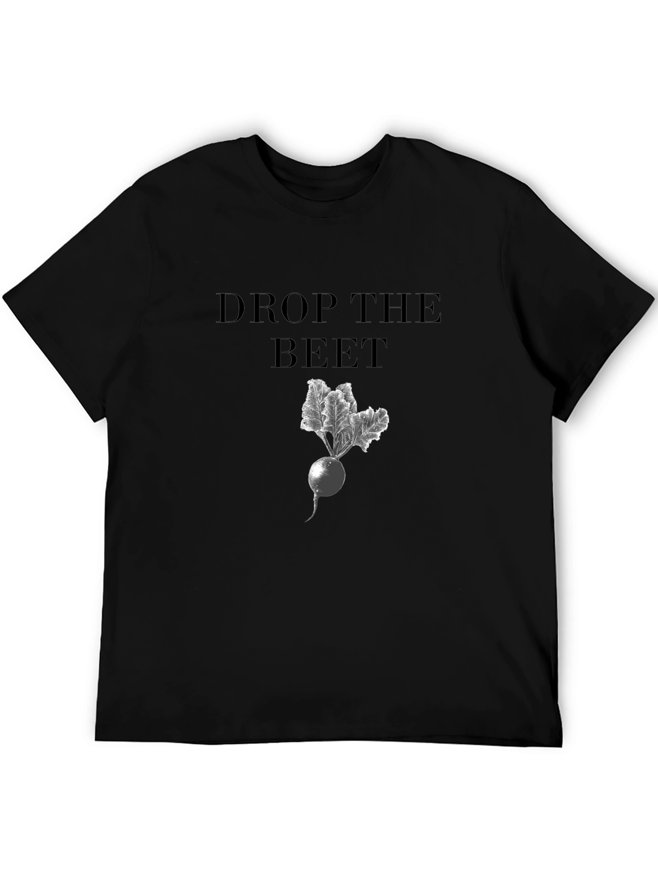 Drop the Beet Graphic Tee - Trendy Black T-Shirt