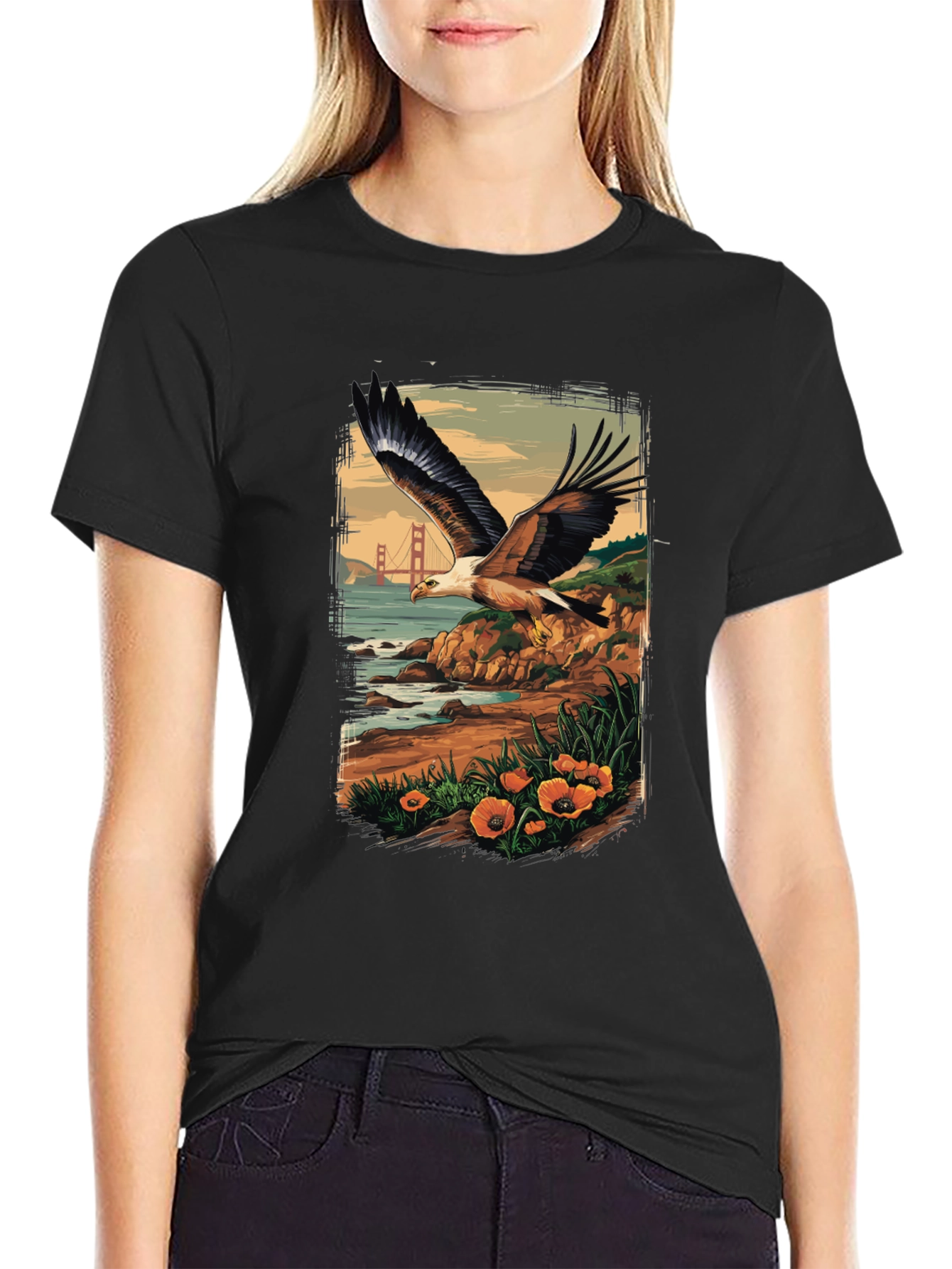 Eagle Golden Gate Bridge T-Shirt