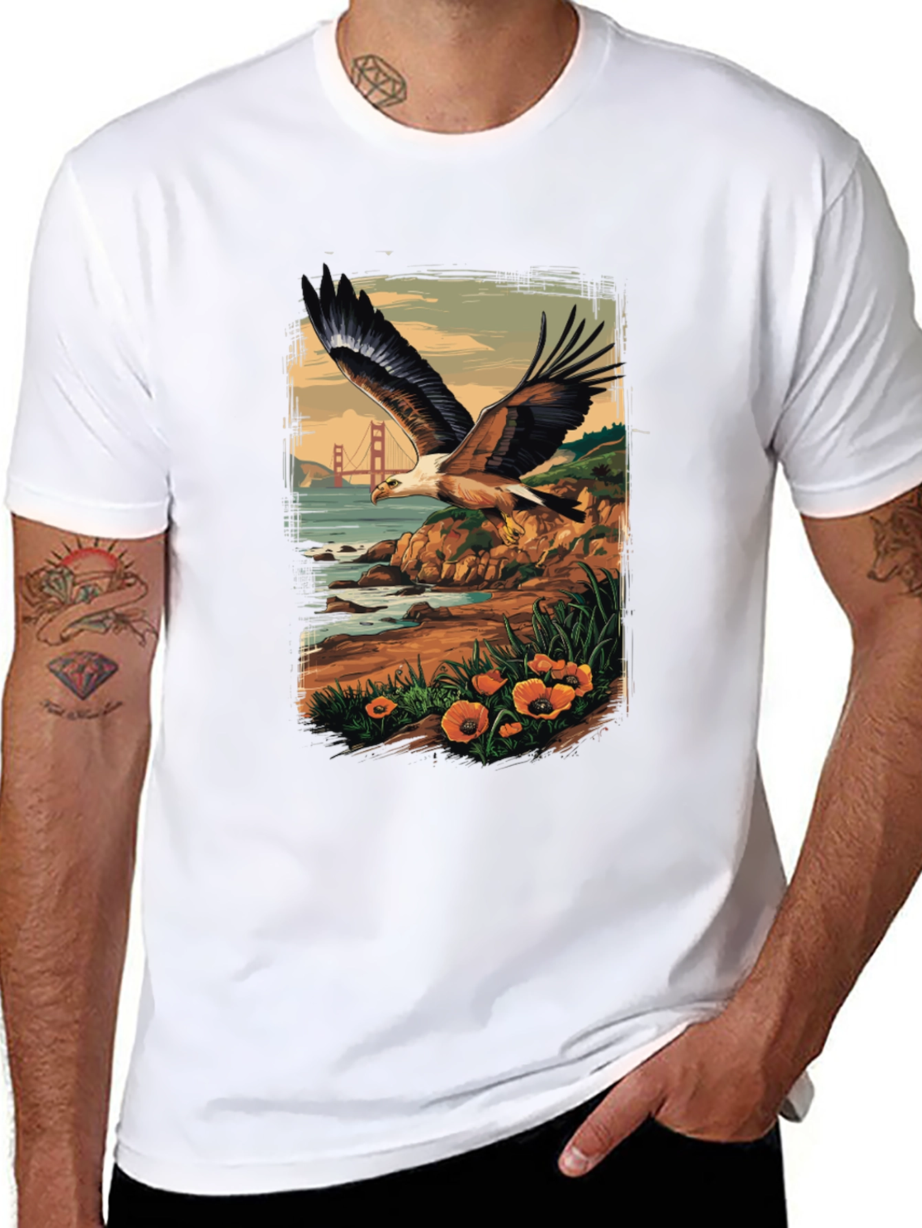 Eagle Golden Gate Bridge T-Shirt