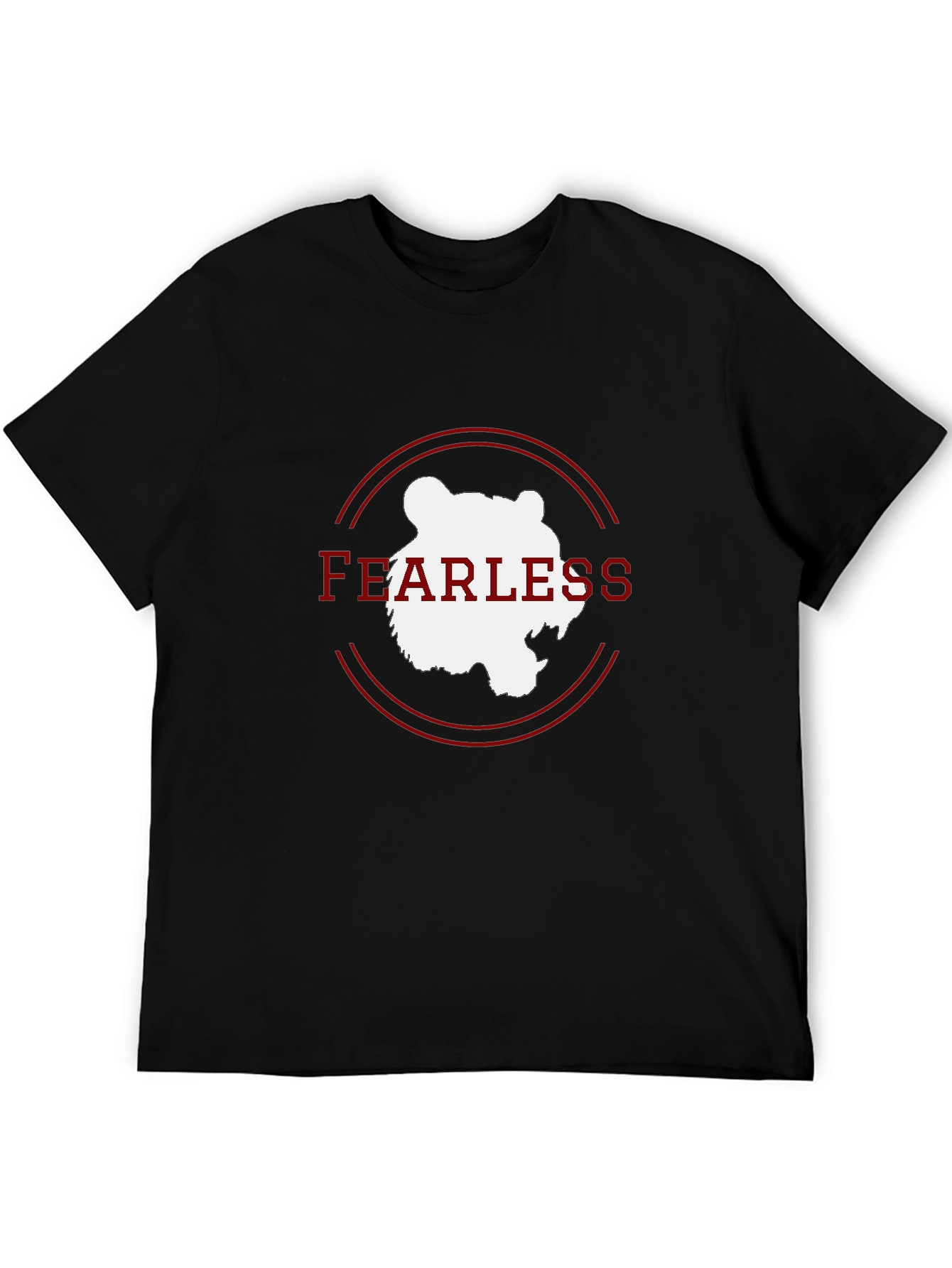 Fearless Bear Graphic Tee - Black Cotton Blend