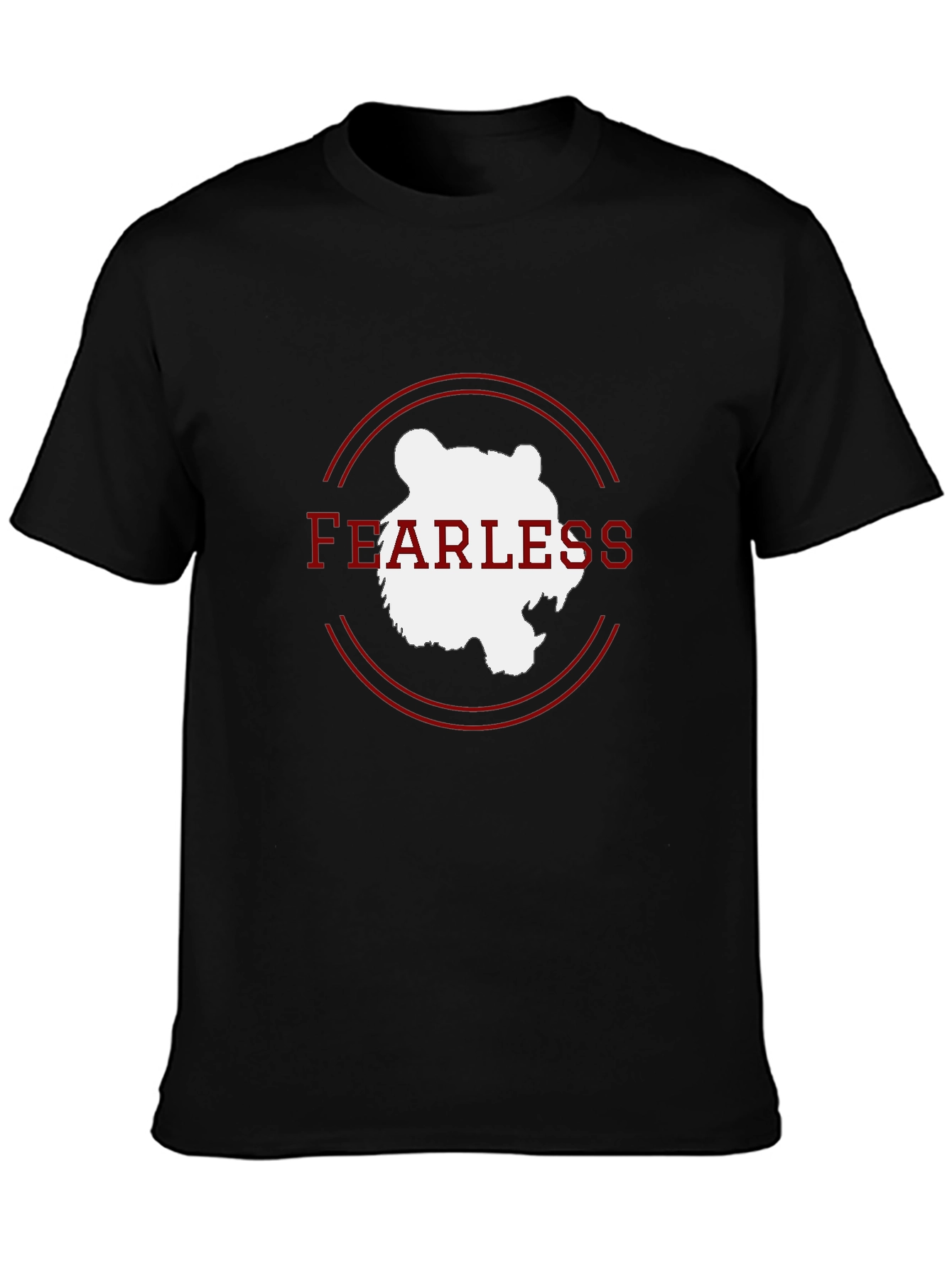 Fearless Bear Graphic Tee - Black Cotton Blend