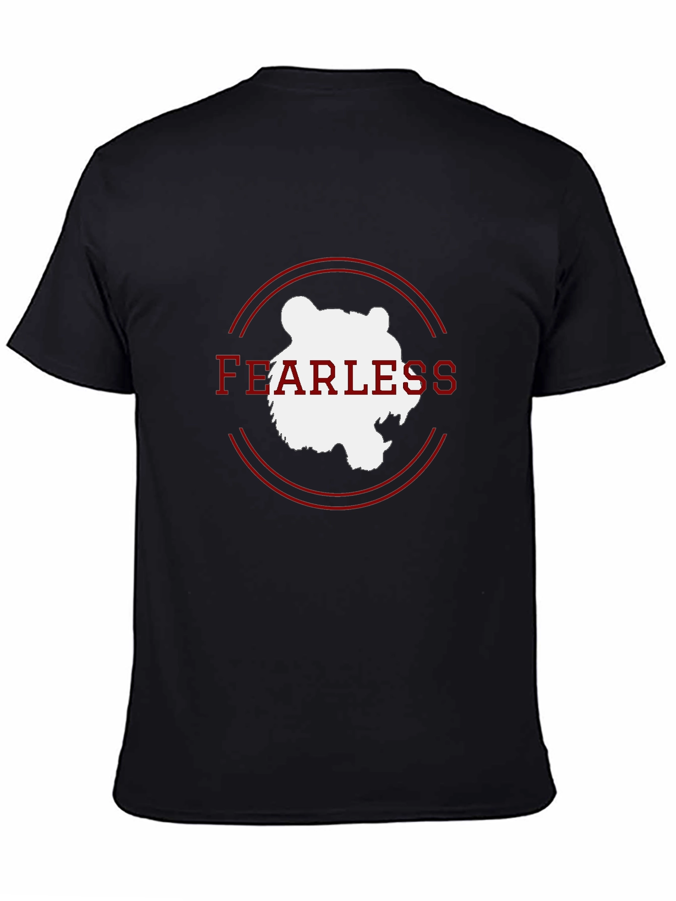Fearless Bear Graphic Tee - Black Cotton Blend