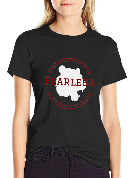 Fearless Bear Graphic Tee - Black Cotton Blend