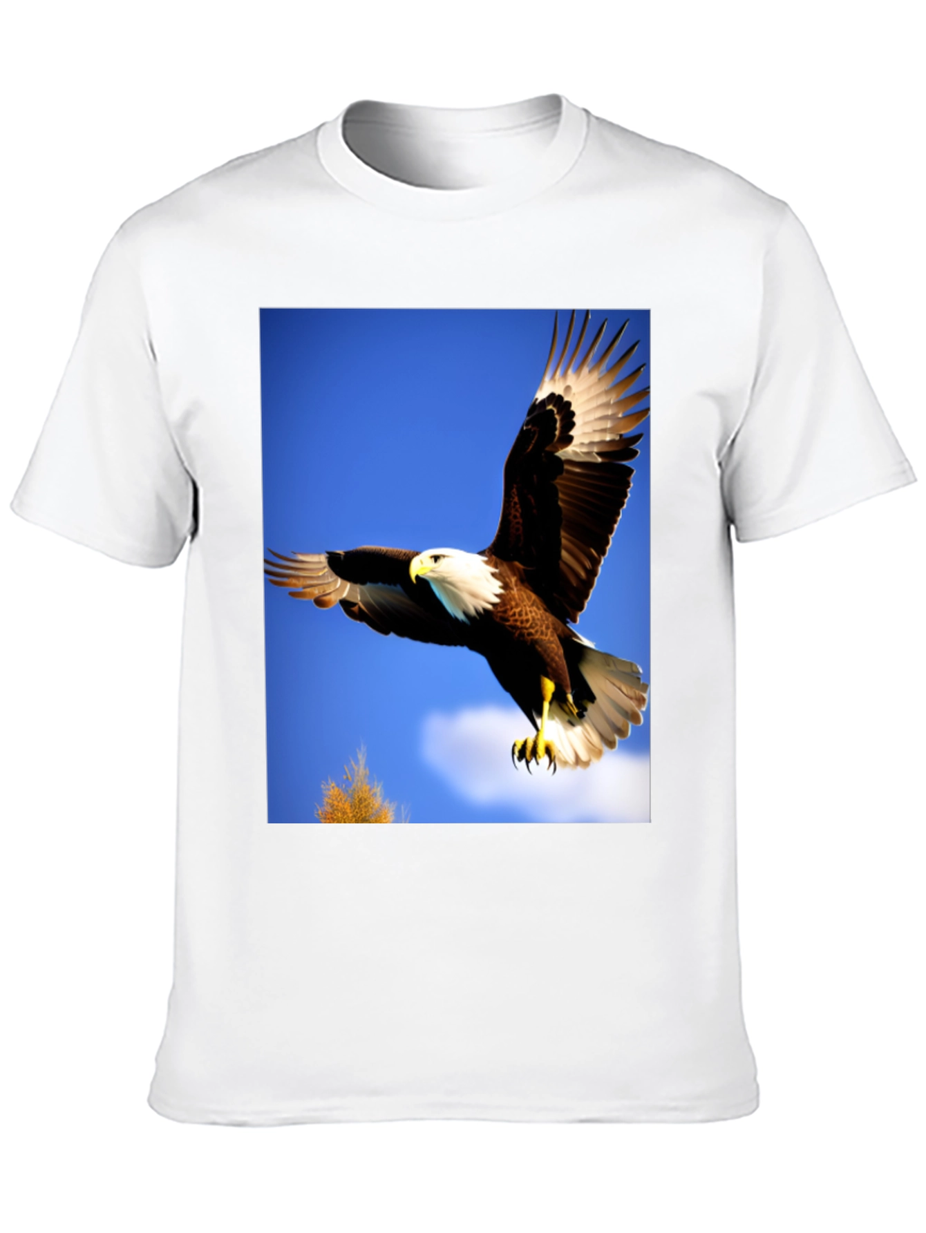 Eagle Flight Graphic Tee - Bold Black Cotton T-Shirt