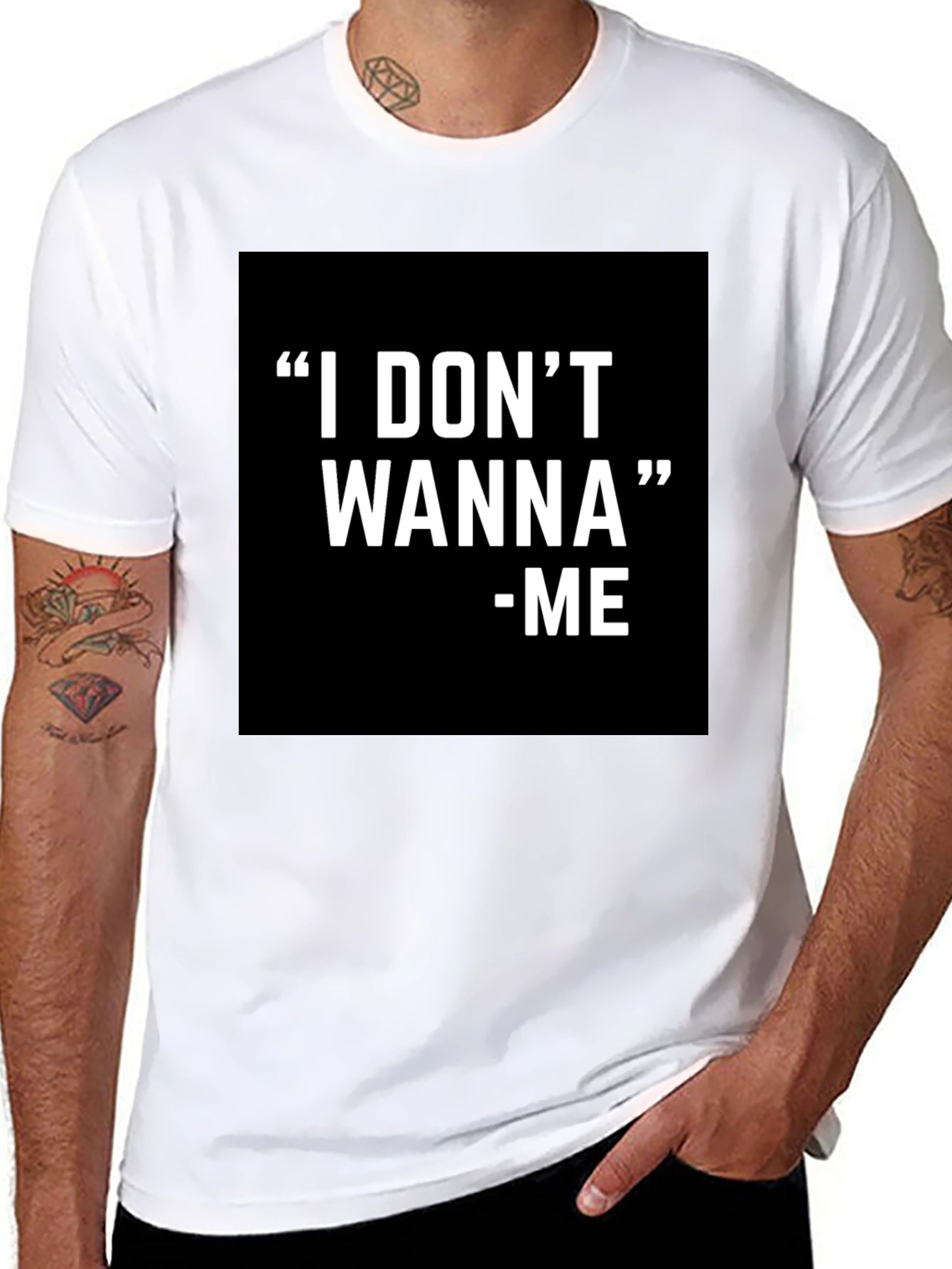 I DONT WANNA - ME Graphic T-Shirt Black