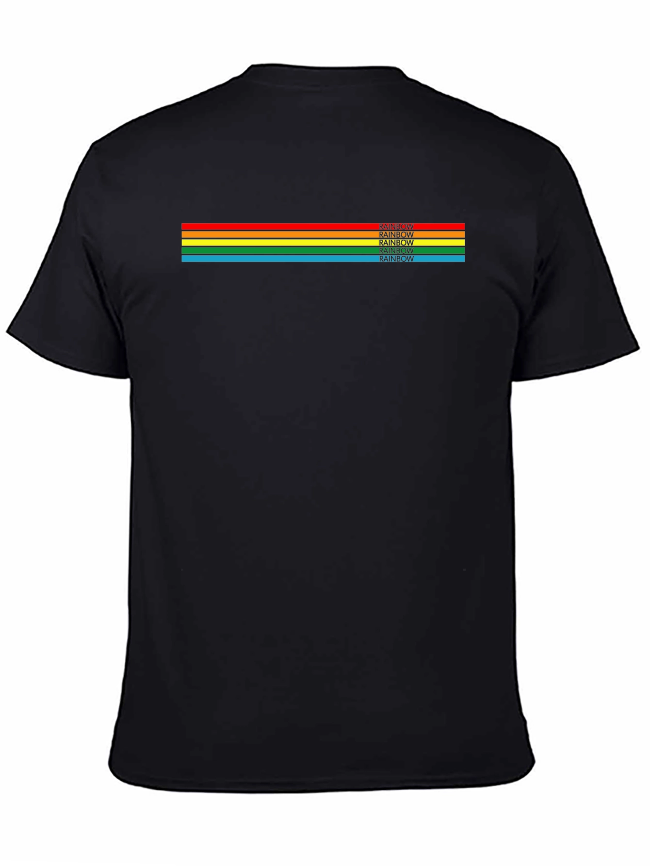 Retro Rainbow Stripe Graphic T-Shirt - Stylish Casual Tee