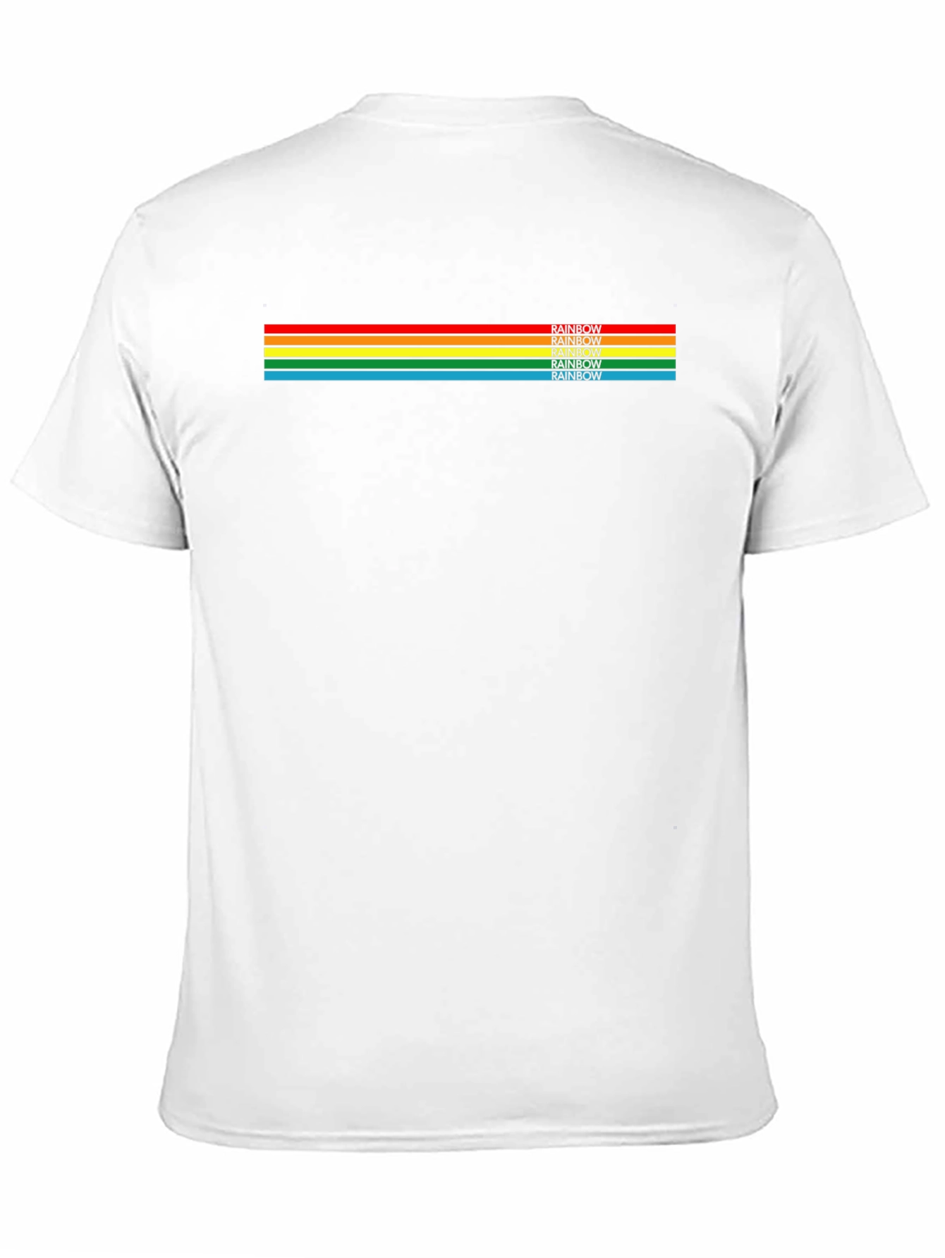 Retro Rainbow Stripe Graphic T-Shirt - Stylish Casual Tee