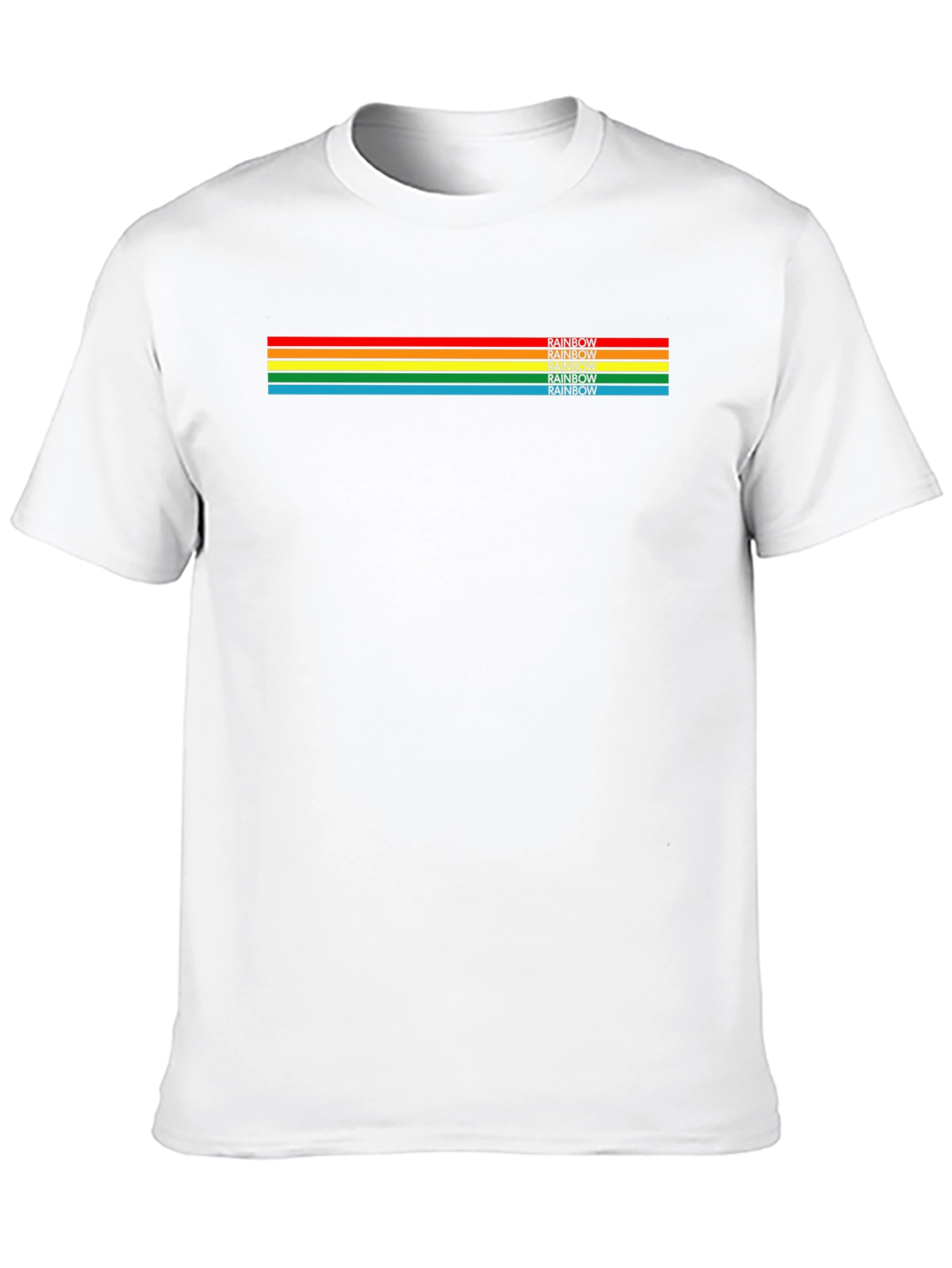 Retro Rainbow Stripe Graphic T-Shirt - Stylish Casual Tee