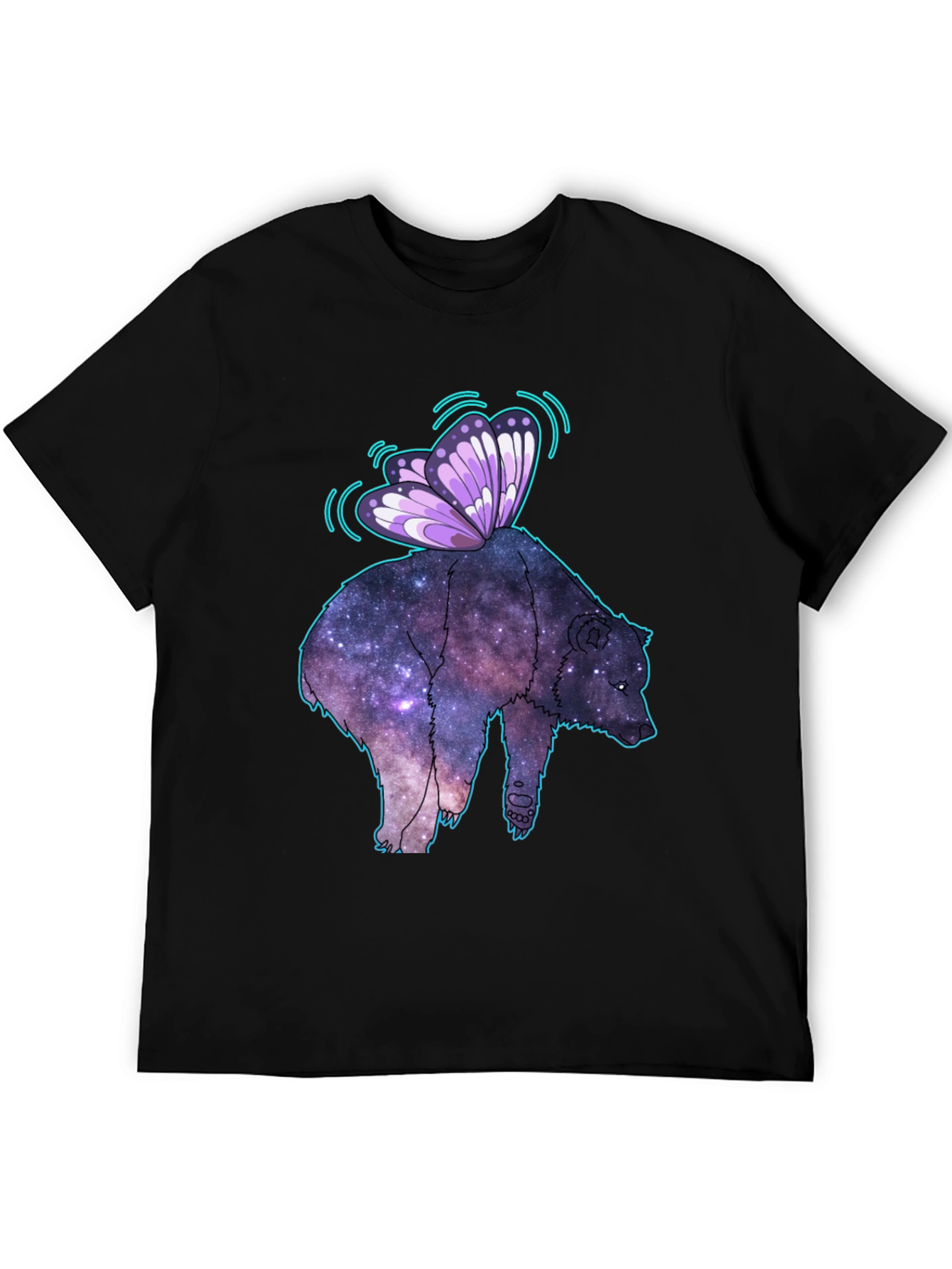 Cosmic Bear Butterfly T-Shirt - Galaxy Animal Tee