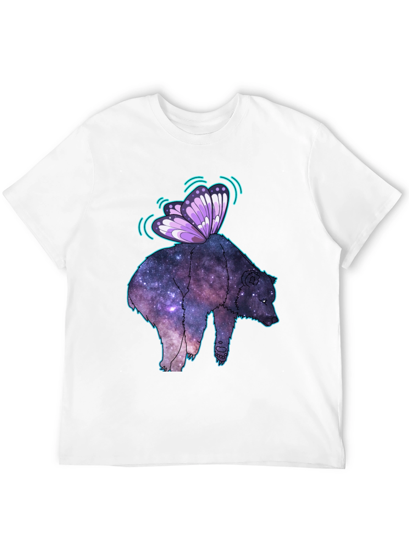 Cosmic Bear Butterfly T-Shirt - Galaxy Animal Tee
