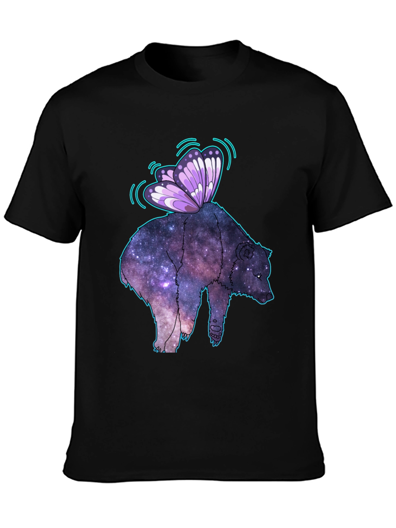 Cosmic Bear Butterfly T-Shirt - Galaxy Animal Tee