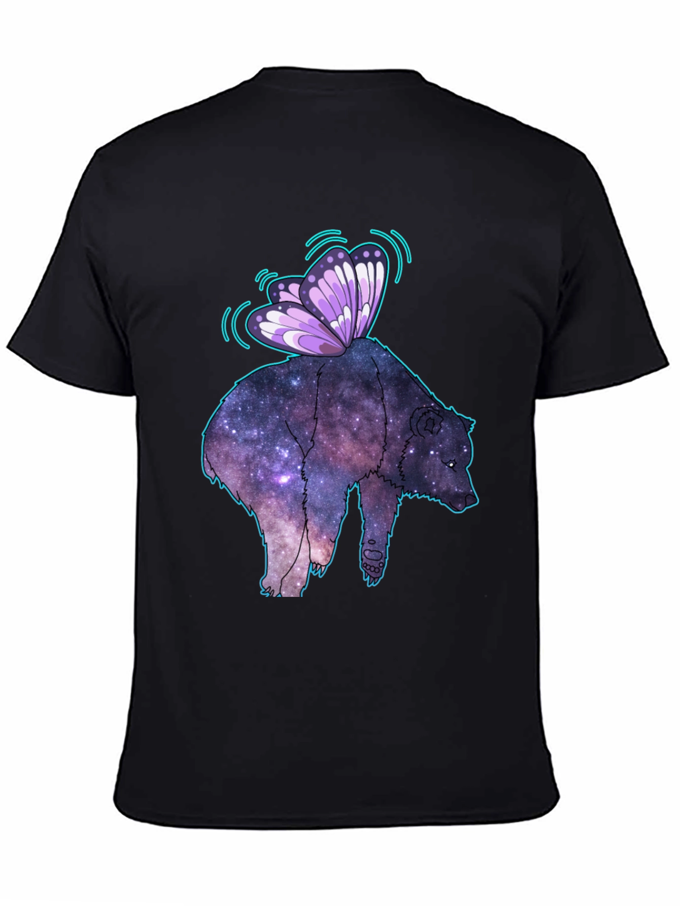 Cosmic Bear Butterfly T-Shirt - Galaxy Animal Tee