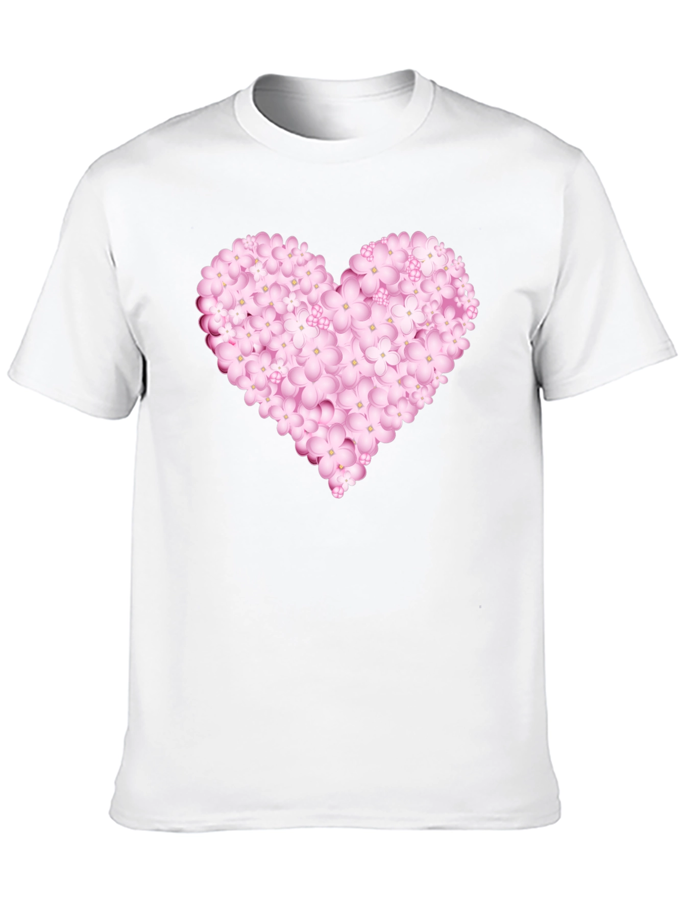 Floral Heart Graphic Black Tee