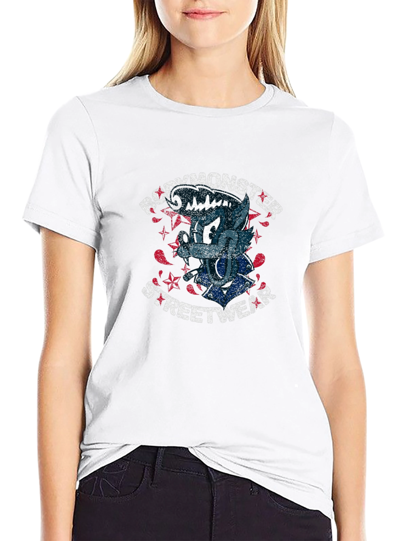 Cartoon Wolf Streetwear T-Shirt