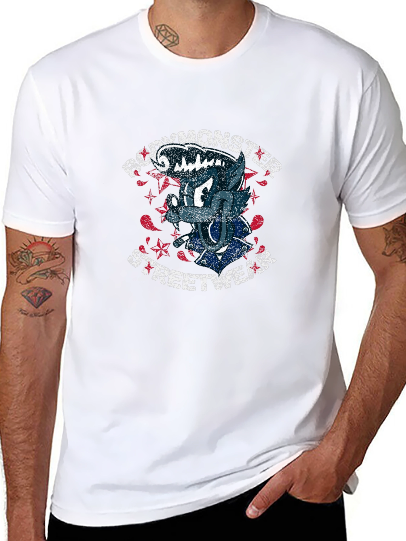 Cartoon Wolf Streetwear T-Shirt