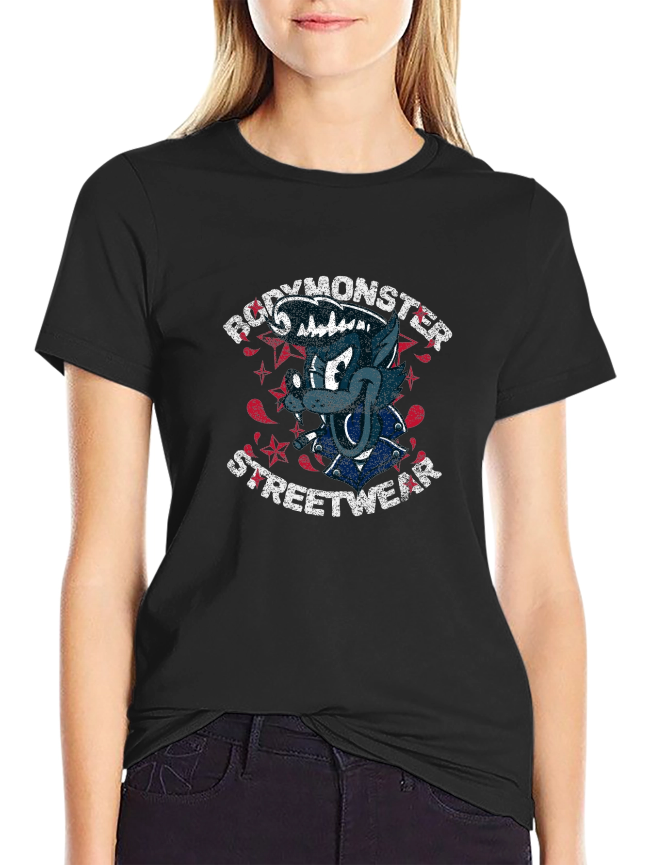 Cartoon Wolf Streetwear T-Shirt