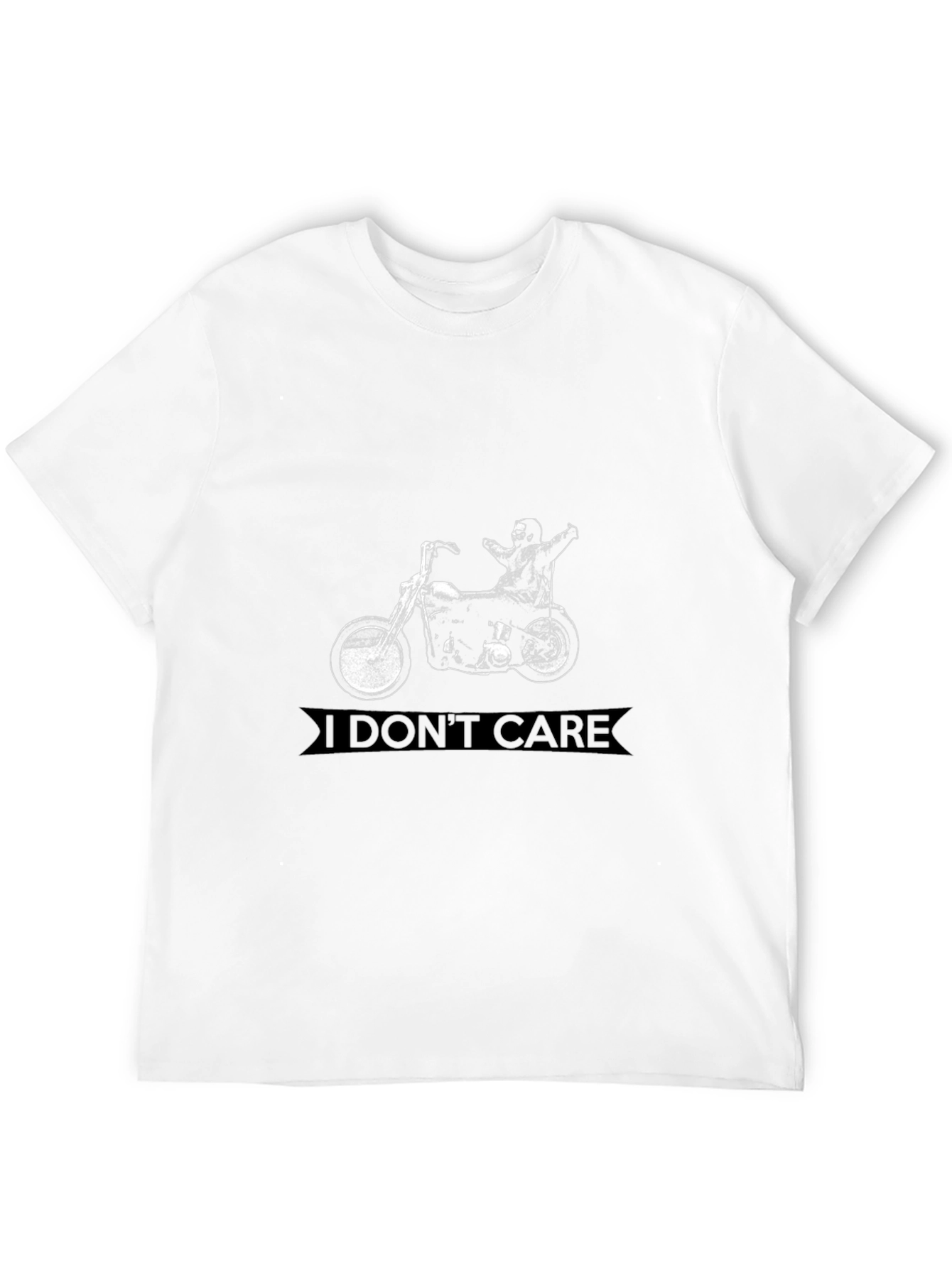 I Dont Care Motorcycle Graphic T-Shirt