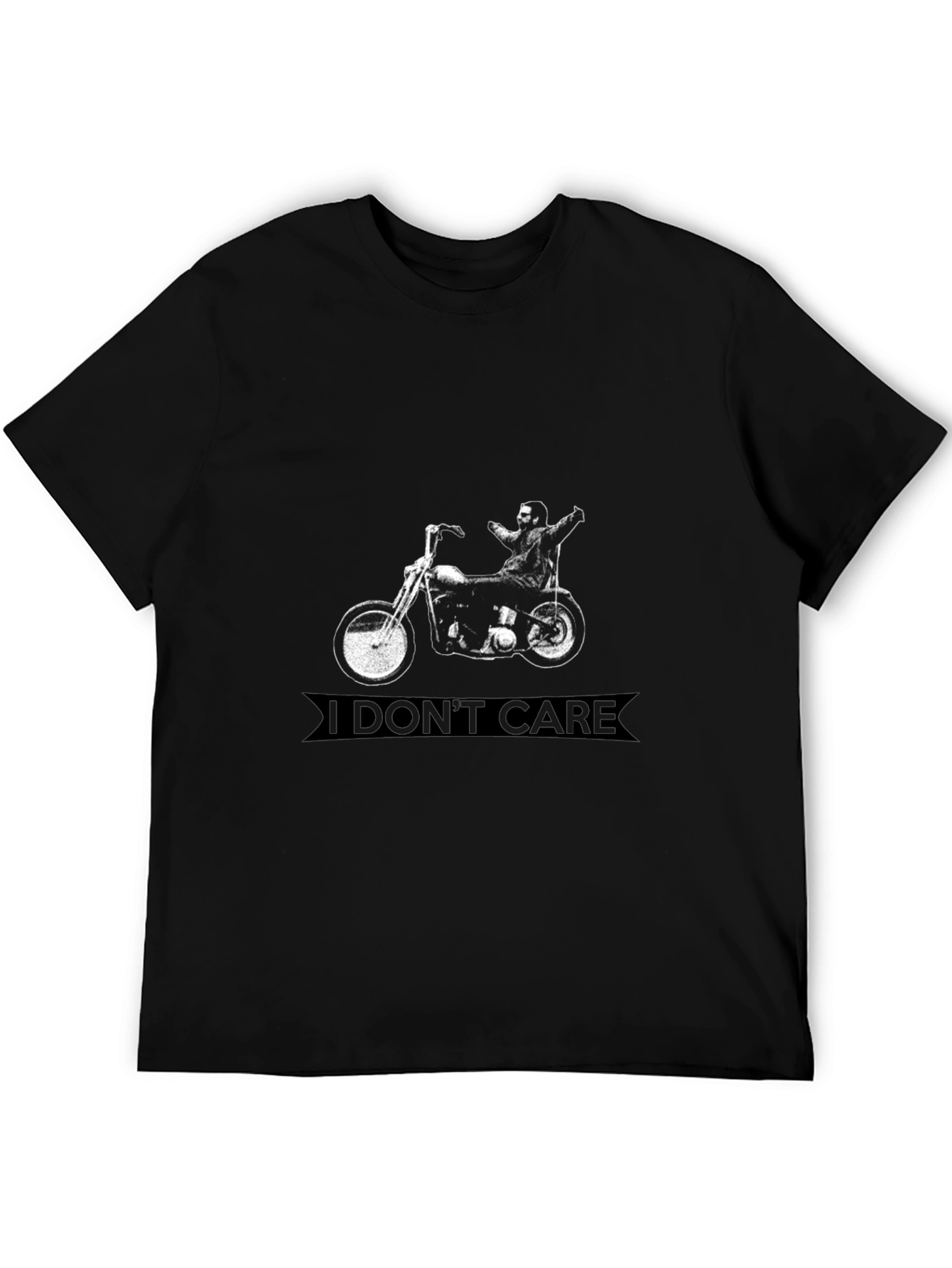 I Dont Care Motorcycle Graphic T-Shirt
