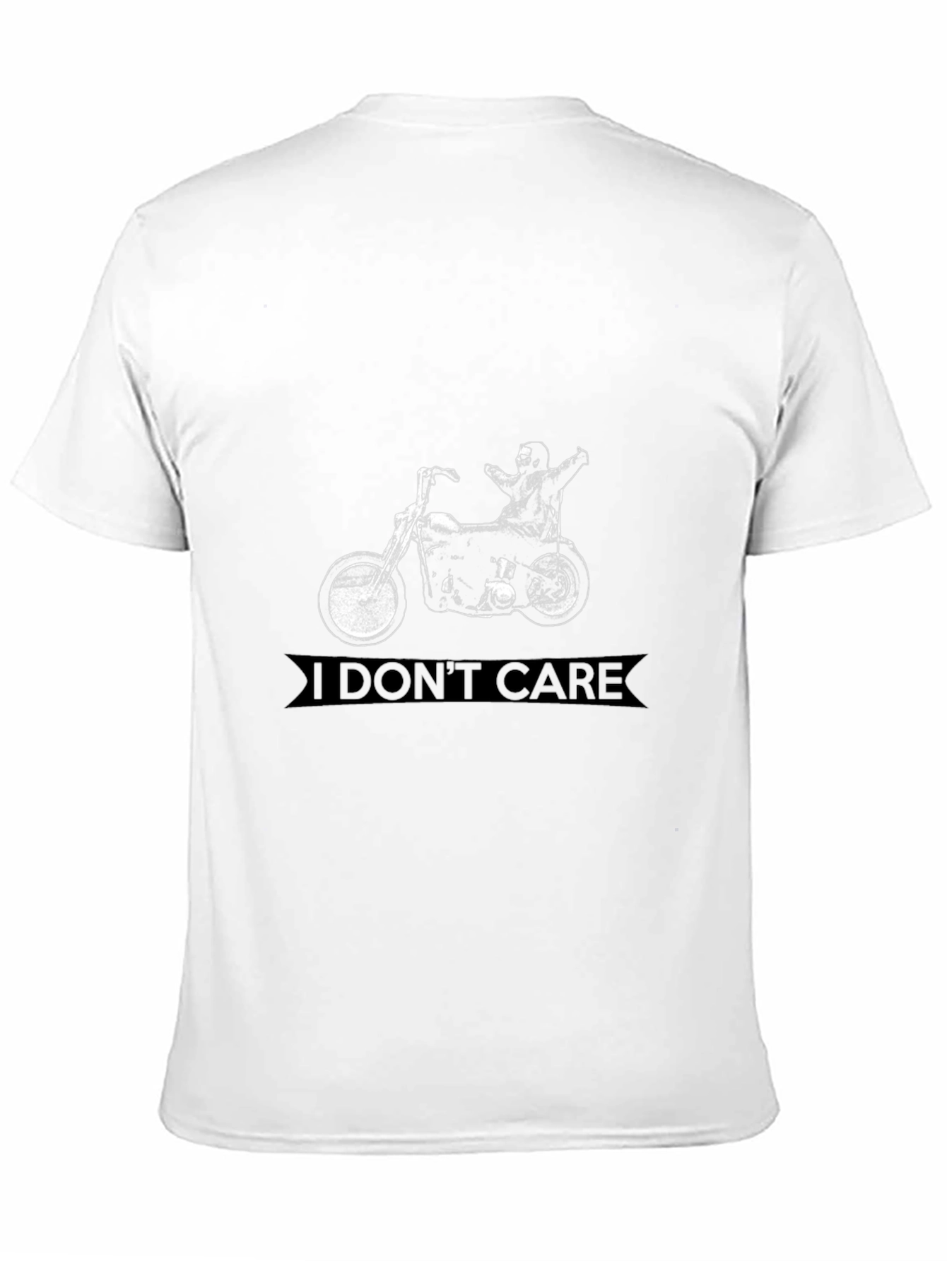 I Dont Care Motorcycle Graphic T-Shirt