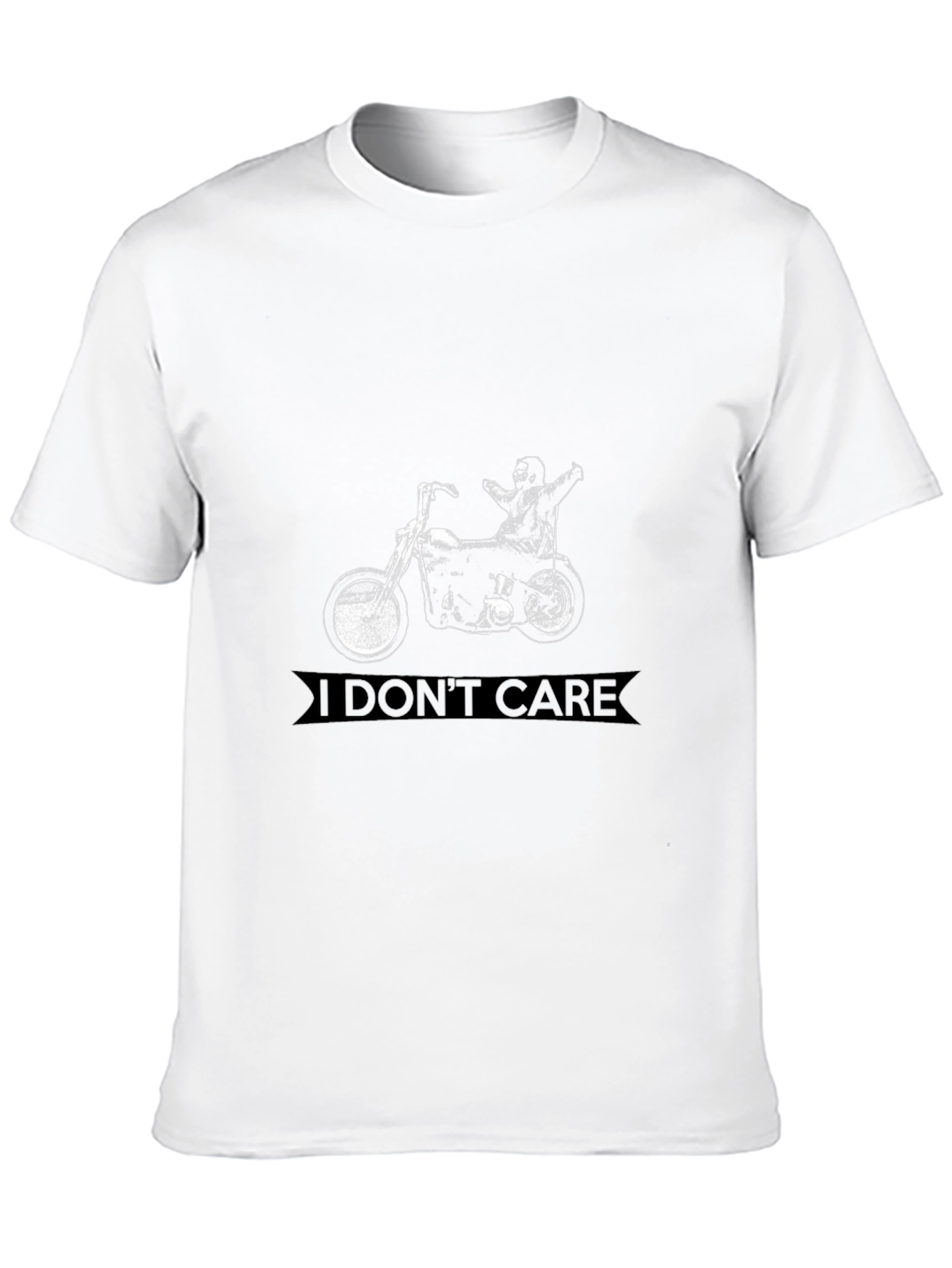 I Dont Care Motorcycle Graphic T-Shirt