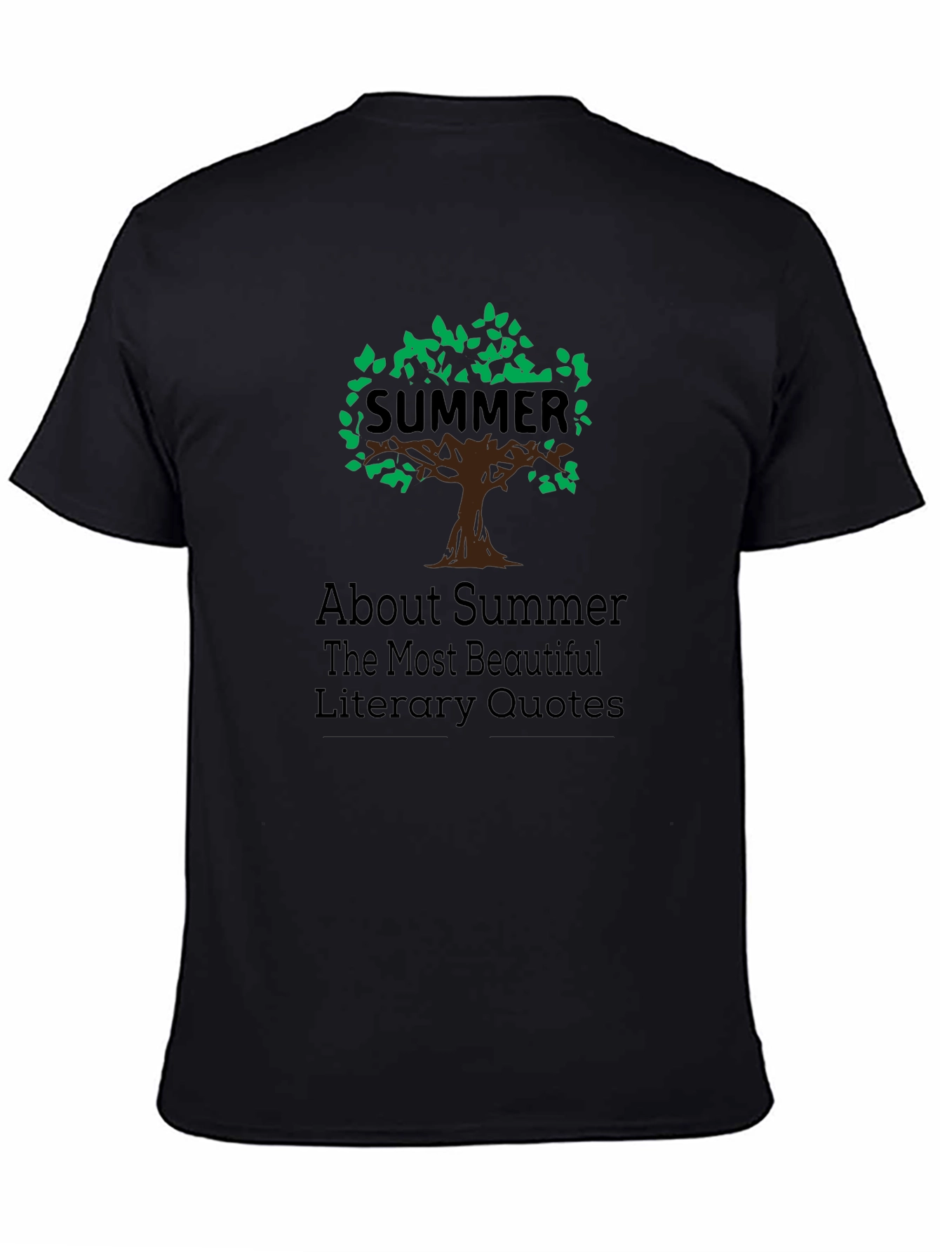 Summer Literary Quotes Black T-Shirt